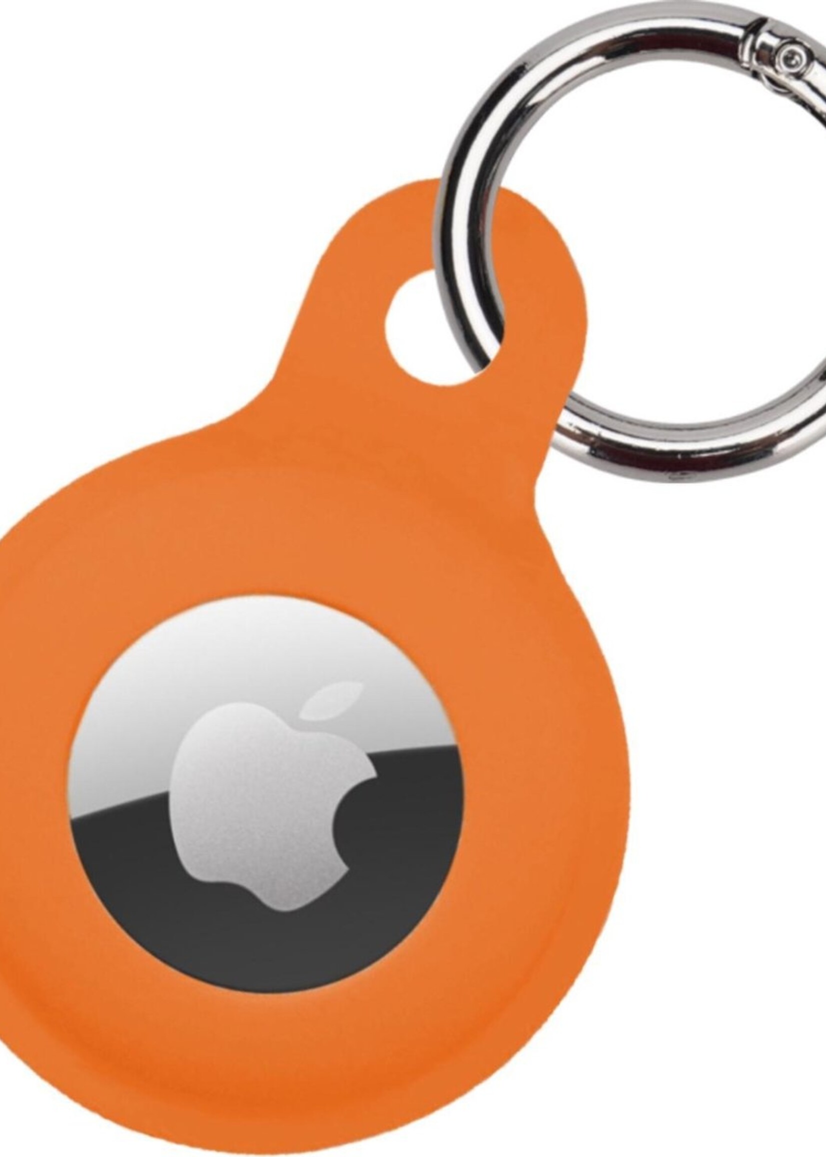 LUQ Hoesje Geschikt voor Apple AirTag Hoesje Sleutelhanger Houder - Siliconen Hoesje Geschikt voor Apple AirTag Hoesje - Oranje