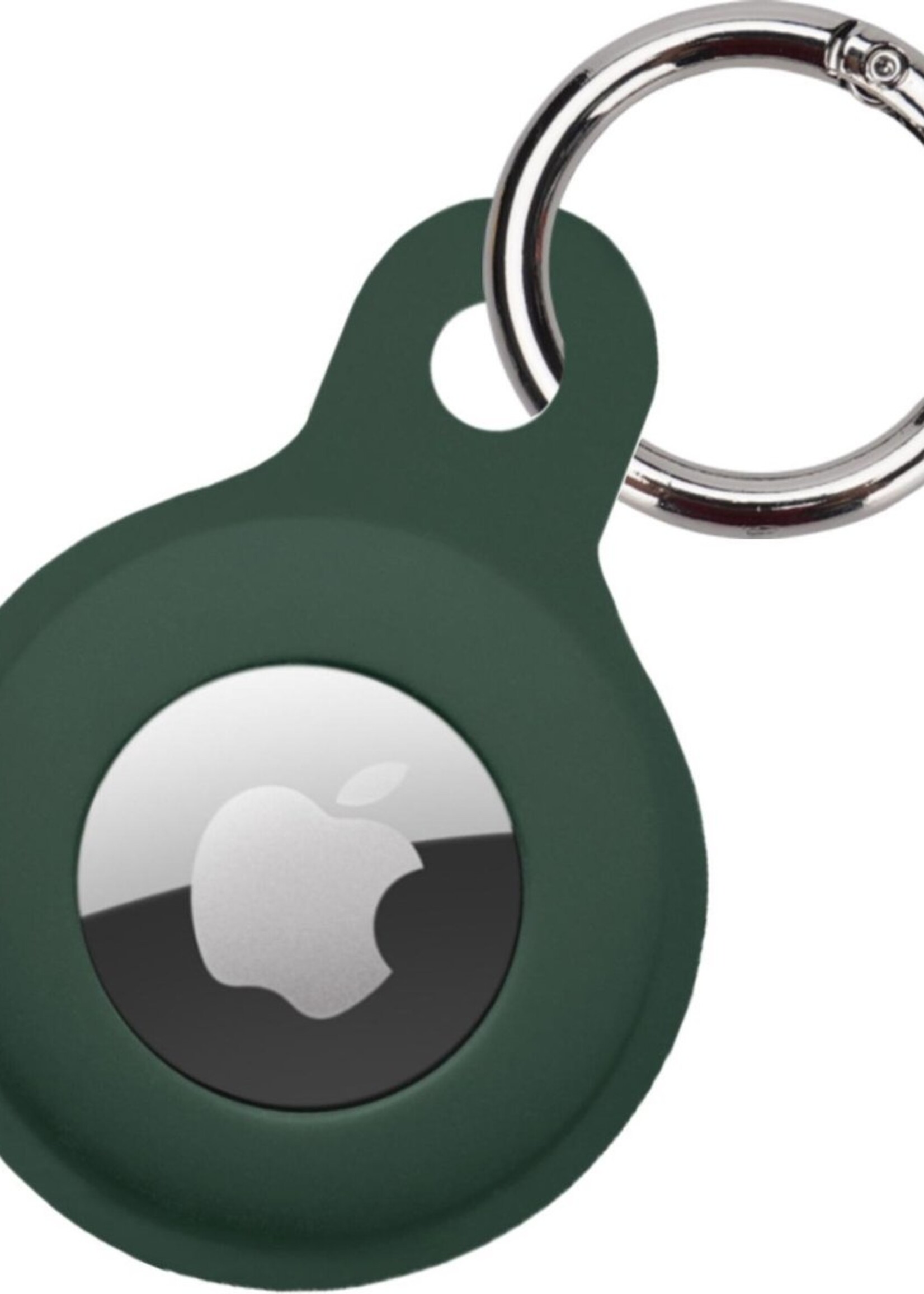 LUQ Hoesje Geschikt voor Apple AirTag Hoesje Sleutelhanger Houder - Siliconen Hoesje Geschikt voor Apple AirTag Hoesje - Donkergroen