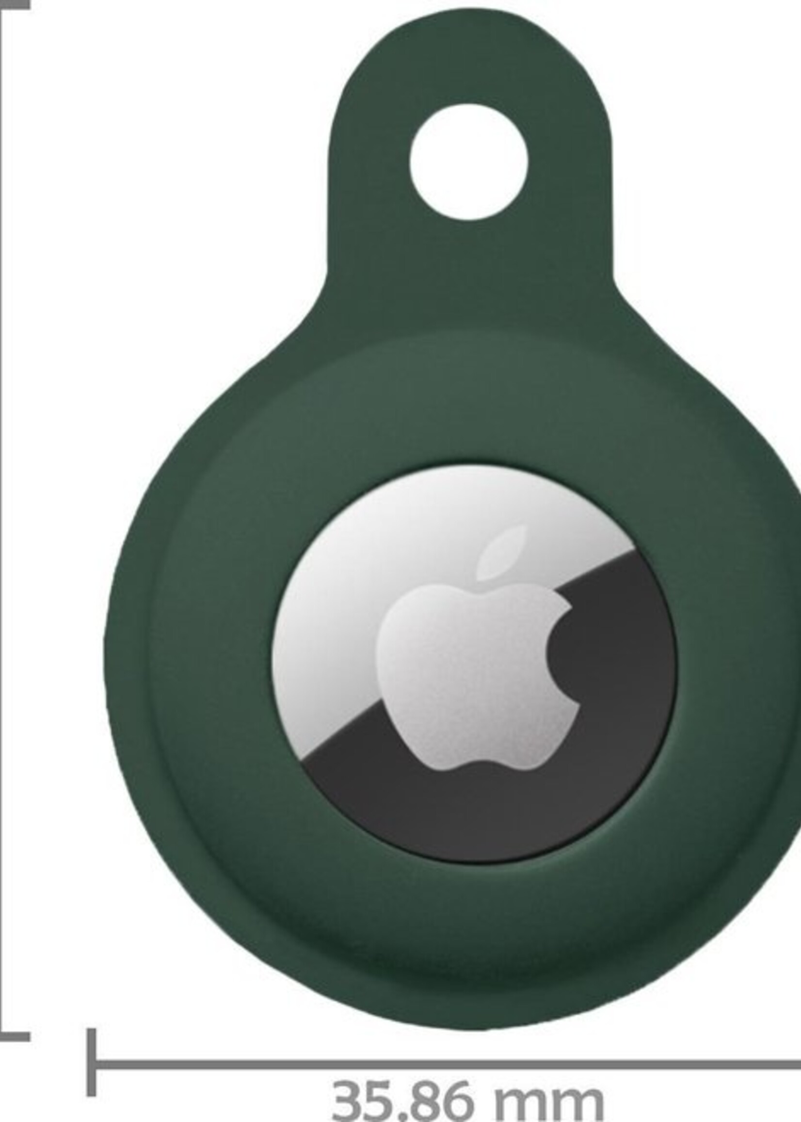 LUQ Hoesje Geschikt voor Apple AirTag Hoesje Sleutelhanger Houder - Siliconen Hoesje Geschikt voor Apple AirTag Hoesje - Donkergroen
