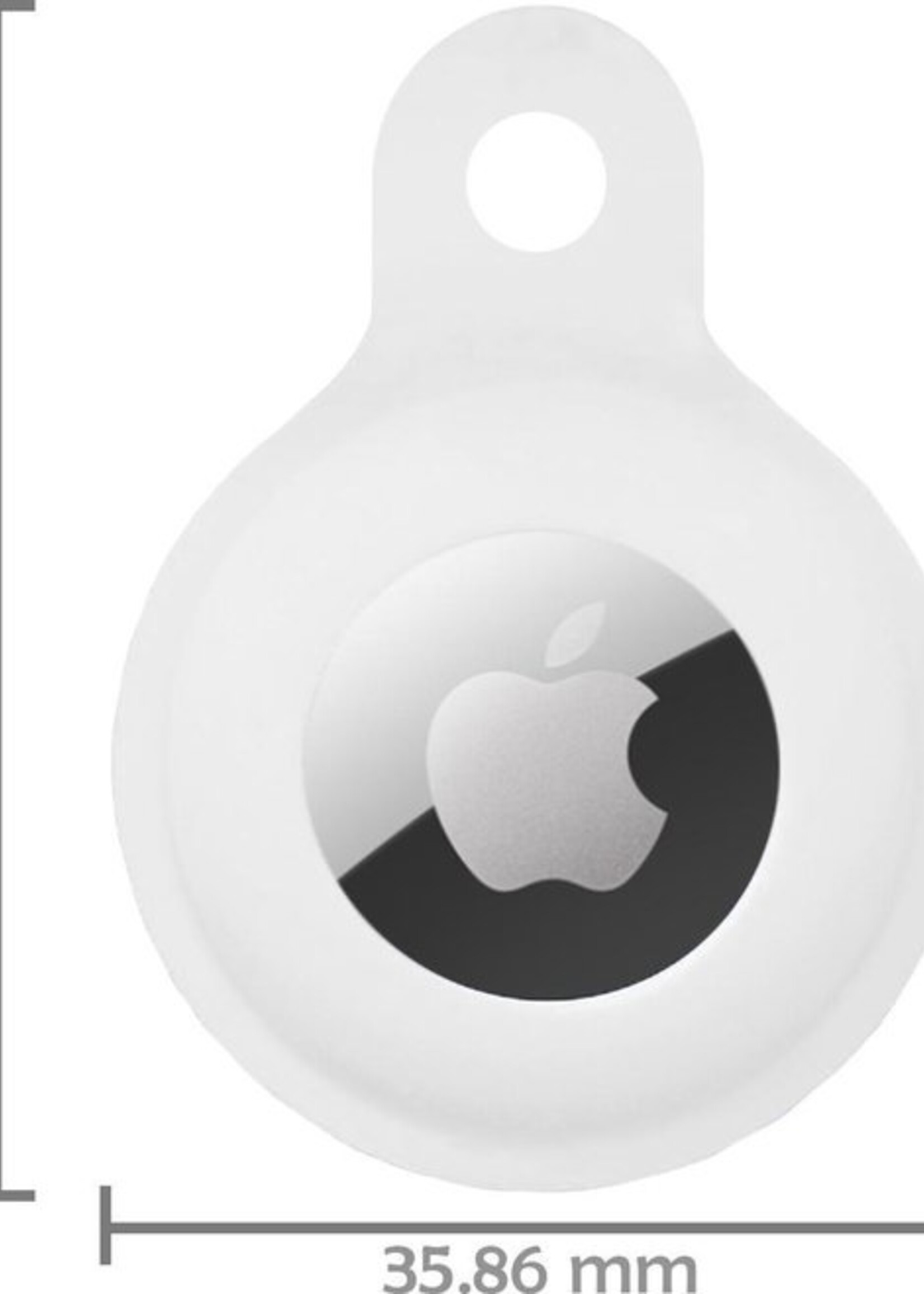 LUQ Hoesje Geschikt voor Apple AirTag Hoesje Sleutelhanger Houder - Siliconen Hoesje Geschikt voor Apple AirTag Hoesje - Wit - 2 Stuks