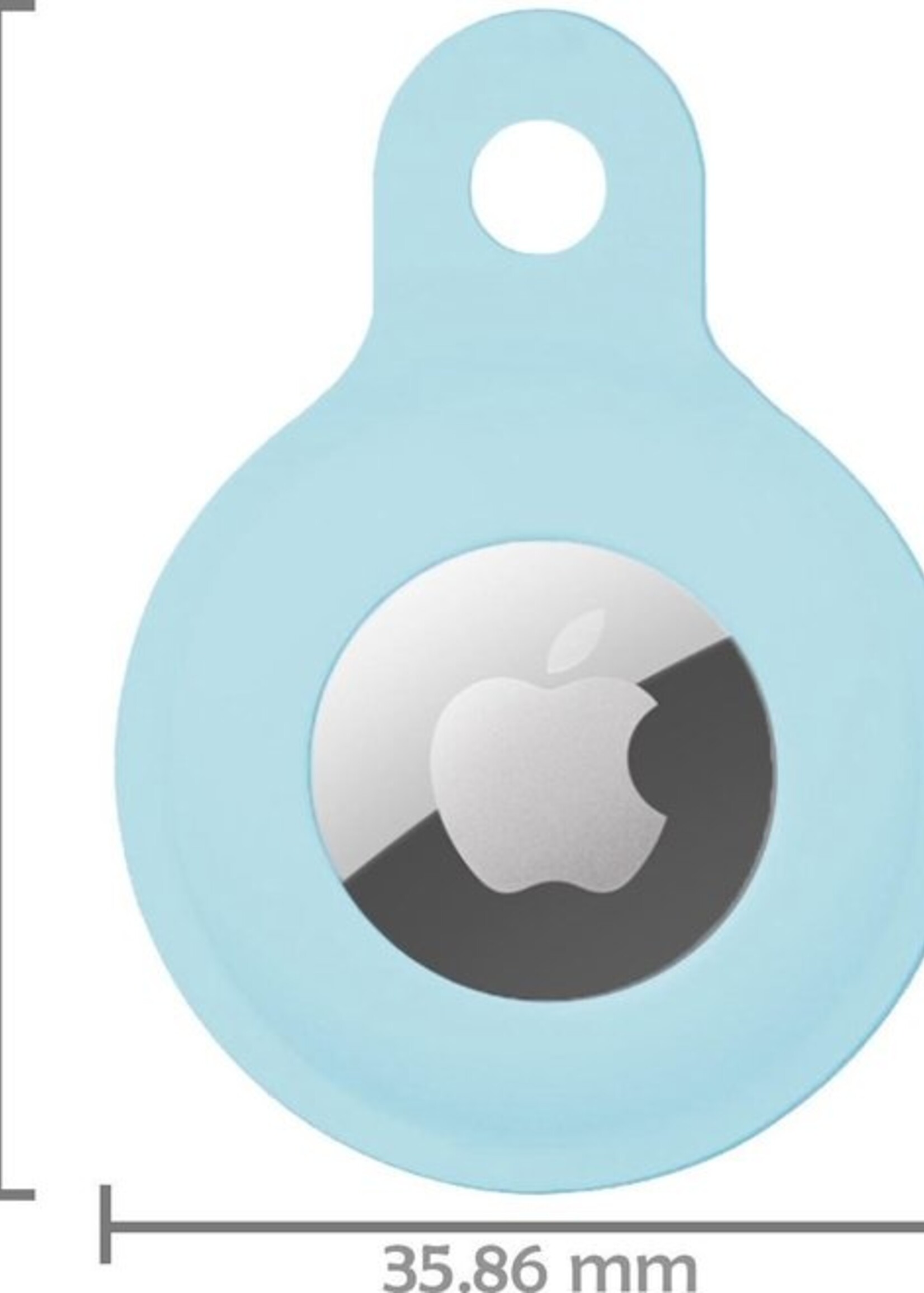 LUQ Hoesje Geschikt voor Apple AirTag Hoesje Sleutelhanger Houder - Siliconen Hoesje Geschikt voor Apple AirTag Hoesje - Lichtblauw - 2 Stuks