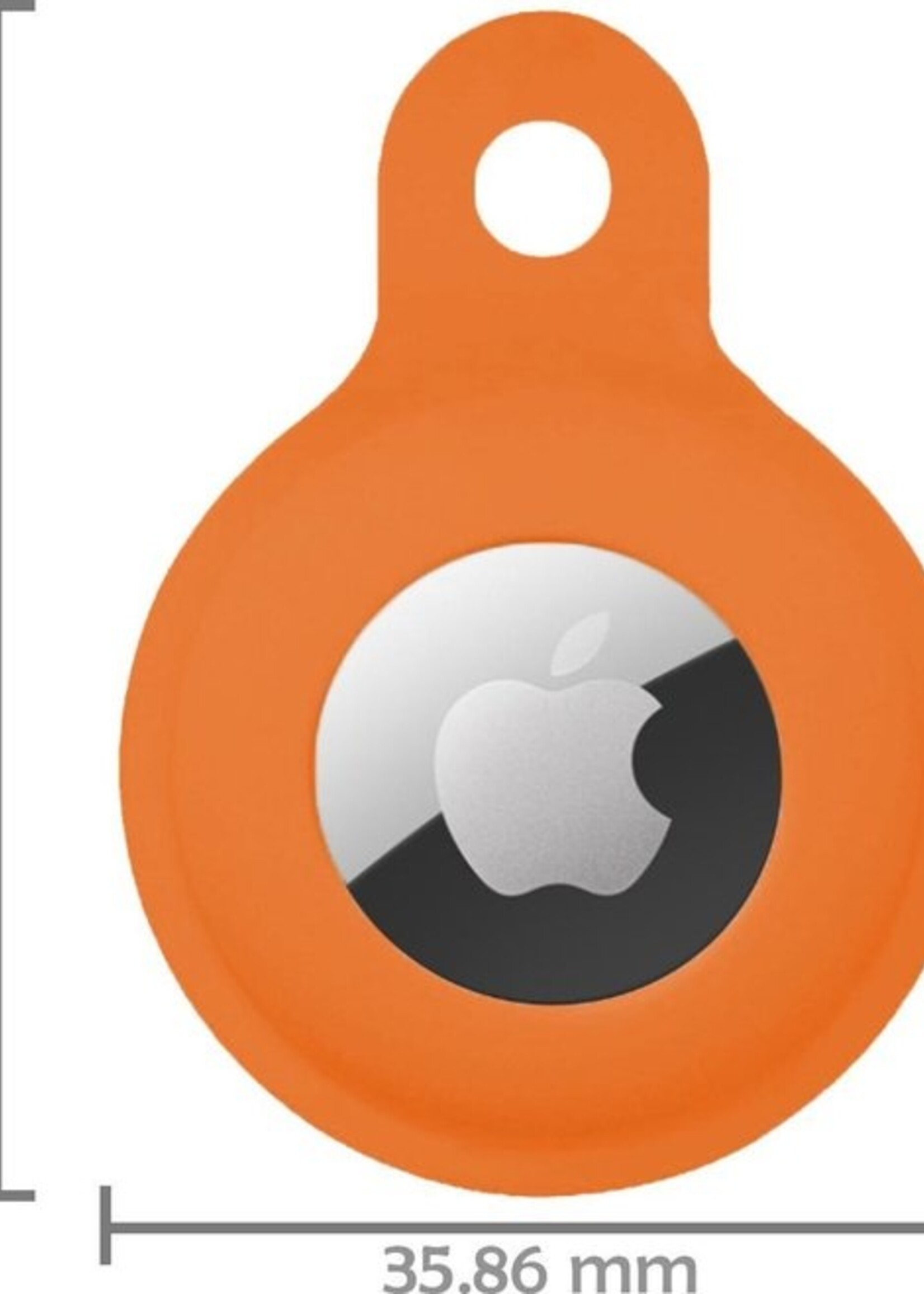 LUQ Hoesje Geschikt voor Apple AirTag Hoesje Sleutelhanger Houder - Siliconen Hoesje Geschikt voor Apple AirTag Hoesje - Oranje - 2 Stuks