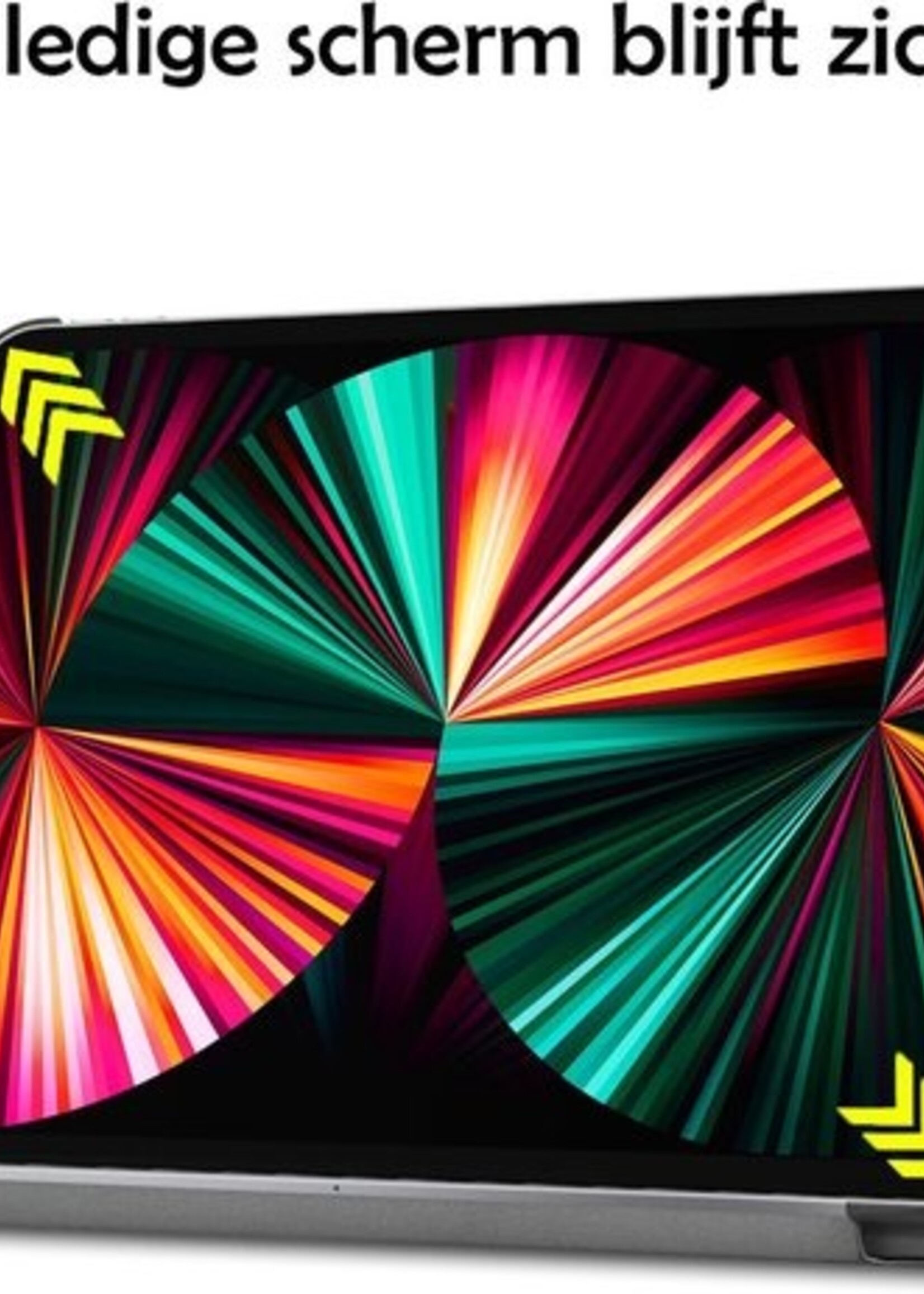 LUQ Hoes Geschikt voor iPad Pro 2021 (12,9 inch) Hoes Luxe Hoesje Book Case - Hoesje Geschikt voor iPad Pro 12,9 inch (2021) Hoes Cover - Zwart