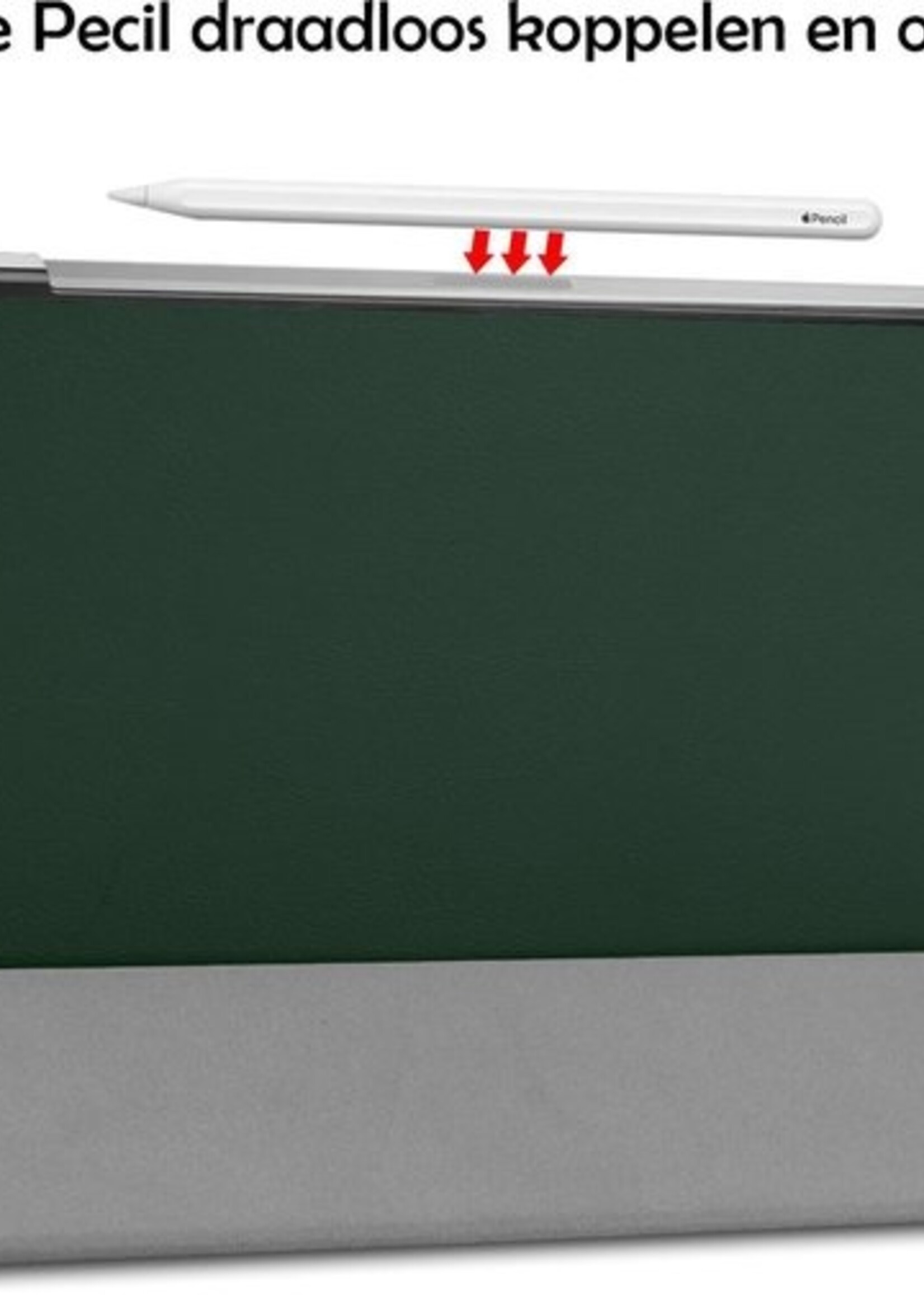 LUQ Hoes Geschikt voor iPad Pro 2021 (12,9 inch) Hoes Luxe Hoesje Book Case - Hoesje Geschikt voor iPad Pro 12,9 inch (2021) Hoes Cover - Donkergroen