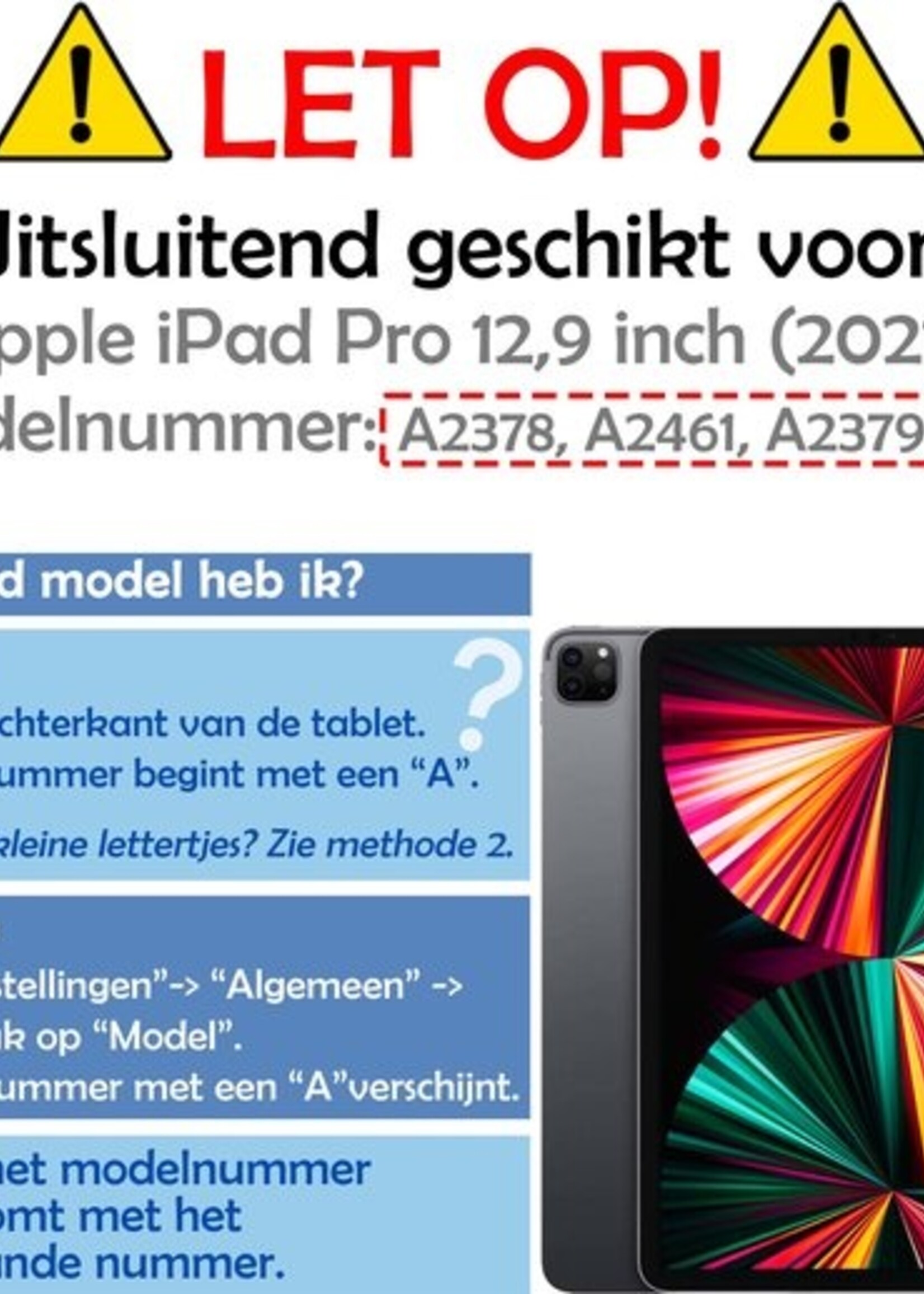 LUQ Hoes Geschikt voor iPad Pro 2021 (12,9 inch) Hoes Luxe Hoesje Case Met Uitsparing Geschikt voor Apple Pencil - Hoesje Geschikt voor iPad Pro 12,9 inch (2021) Hoes Cover - Rosé goud