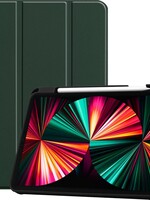 LUQ LUQ iPad Pro 12.9 inch (2021) Hoesje Bookcase met uitsparing Apple Pencil - Donkergroen