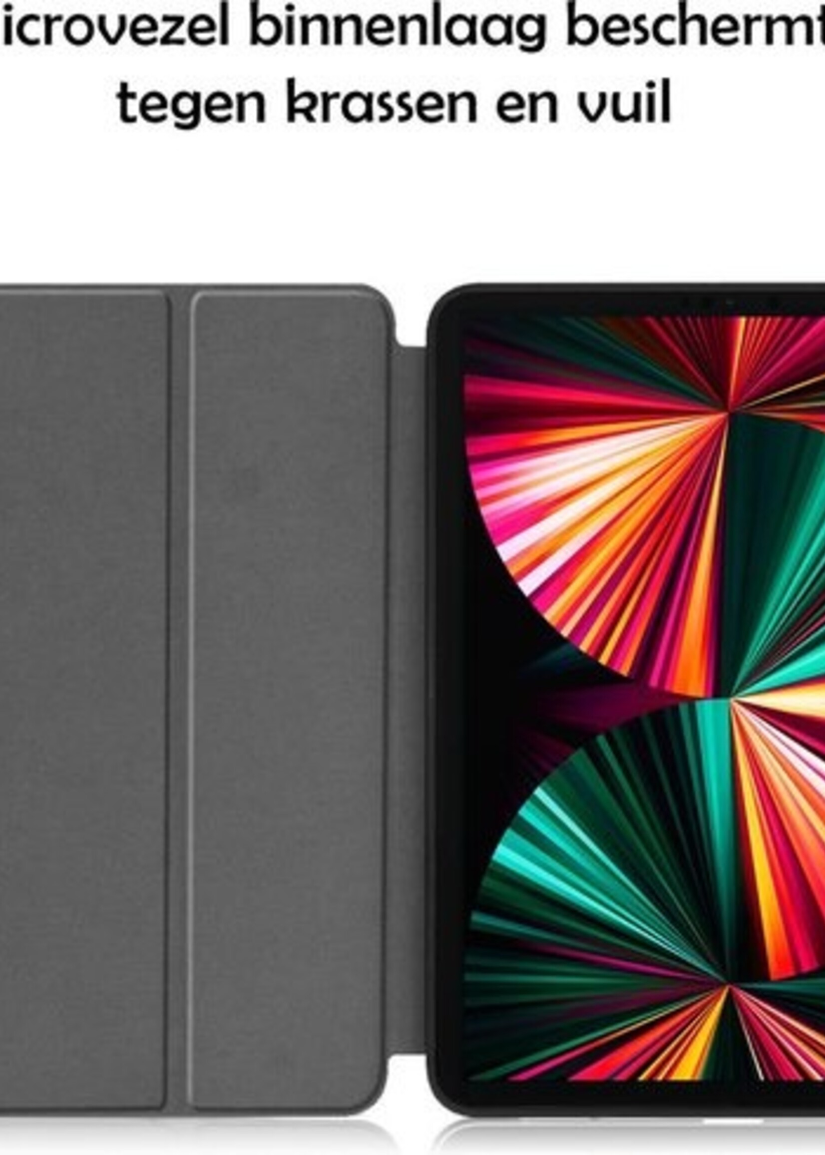 LUQ Hoes Geschikt voor iPad Pro 2021 (12,9 inch) Hoes Luxe Hoesje Case Met Uitsparing Geschikt voor Apple Pencil - Hoesje Geschikt voor iPad Pro 12,9 inch (2021) Hoes Cover - Donkergroen