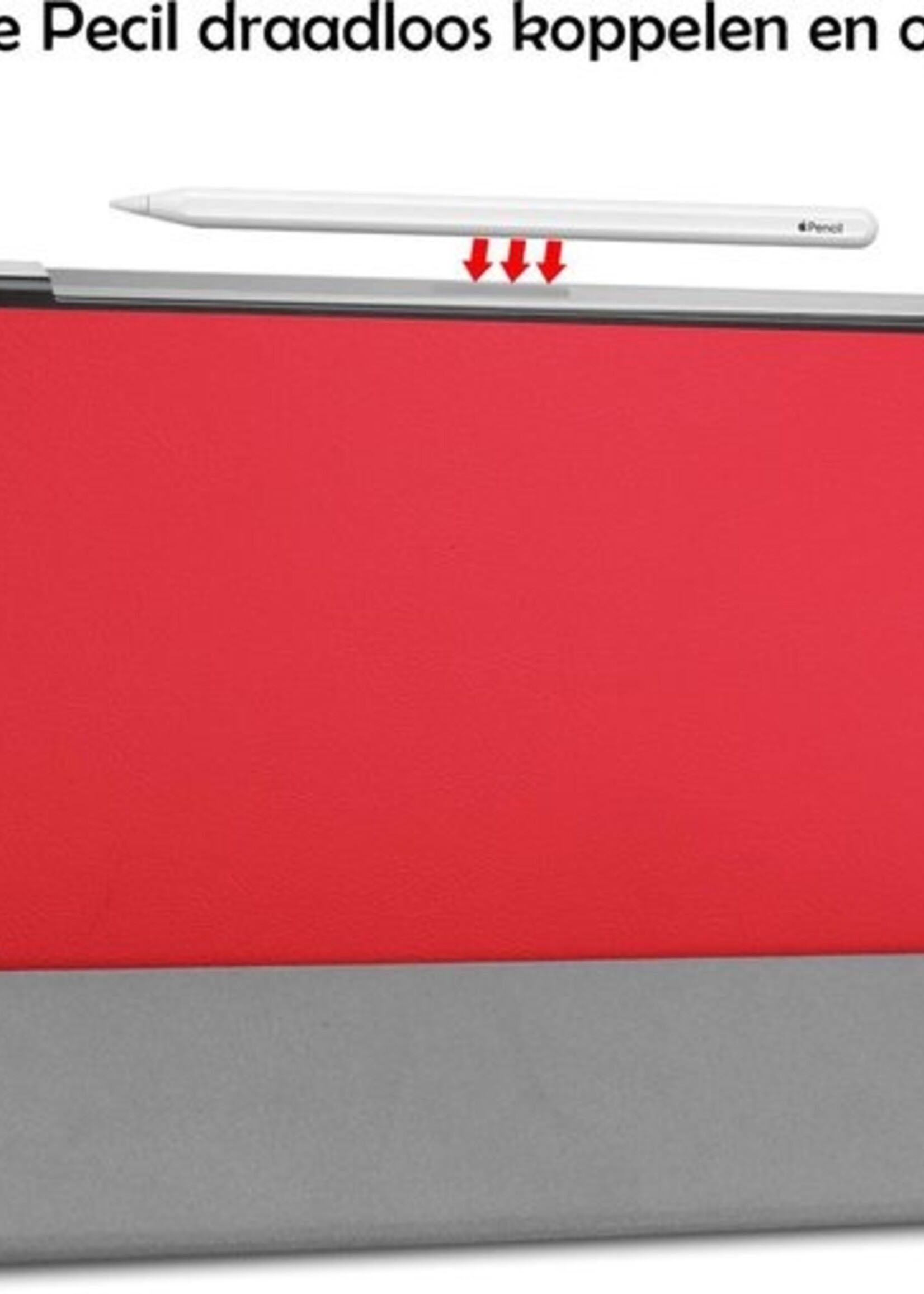 LUQ Hoes Geschikt voor iPad Pro 2021 (11 inch) Hoes Luxe Hoesje Book Case Met Screenprotector - Hoesje Geschikt voor iPad Pro 11 inch (2021) Hoes Cover - Rood