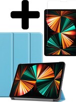 LUQ LUQ iPad Pro 11 inch (2021) Hoesje Met Screenprotector - Lichtblauw