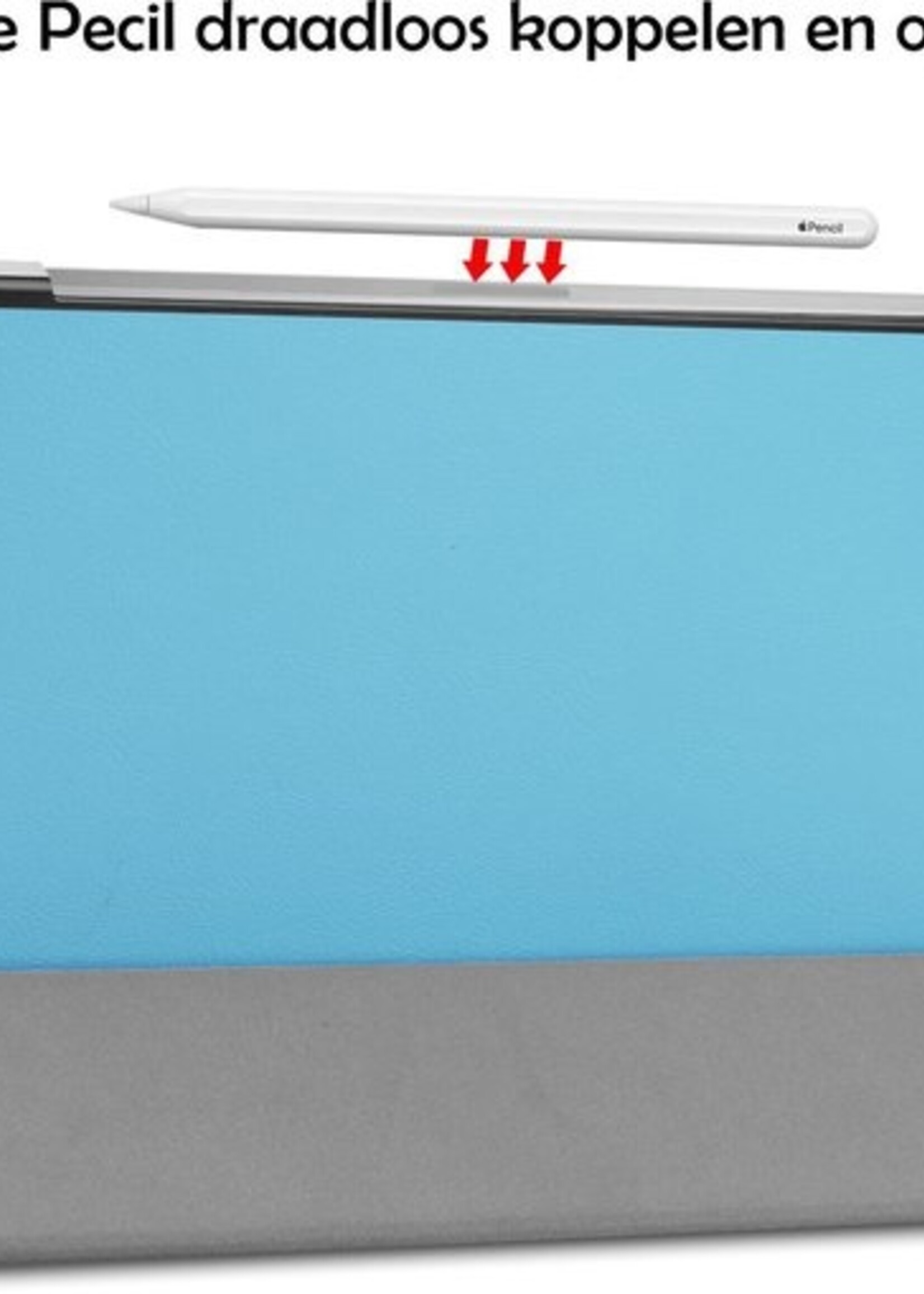 LUQ Hoes Geschikt voor iPad Pro 2021 (11 inch) Hoes Luxe Hoesje Book Case Met Screenprotector - Hoesje Geschikt voor iPad Pro 11 inch (2021) Hoes Cover - Lichtblauw