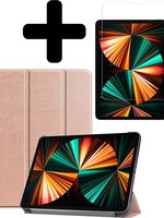LUQ LUQ iPad Pro 11 inch (2021) Hoesje Met Screenprotector - Rose Goud