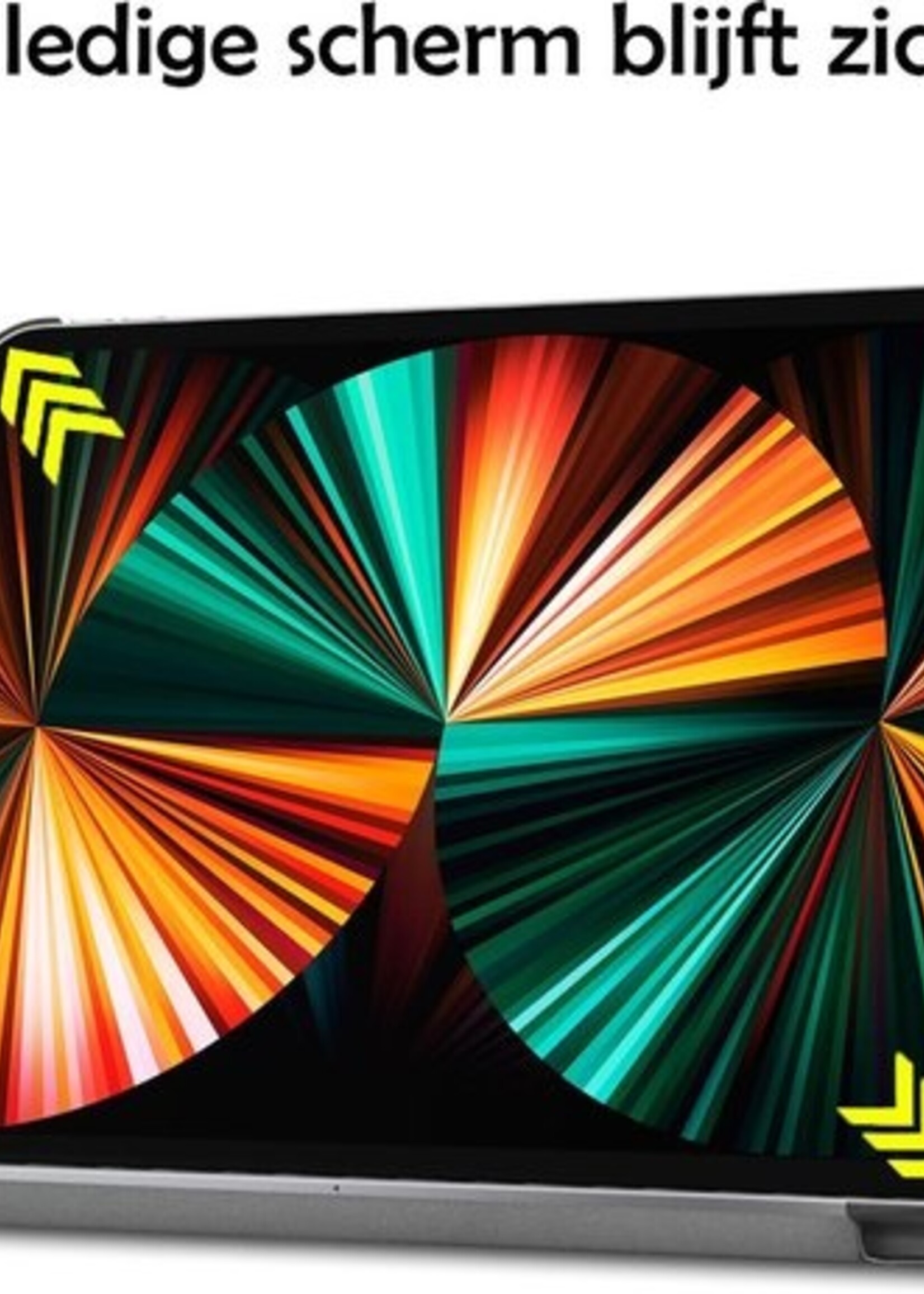 LUQ Hoes Geschikt voor iPad Pro 2021 (11 inch) Hoes Luxe Hoesje Book Case Met Screenprotector - Hoesje Geschikt voor iPad Pro 11 inch (2021) Hoes Cover - Grijs