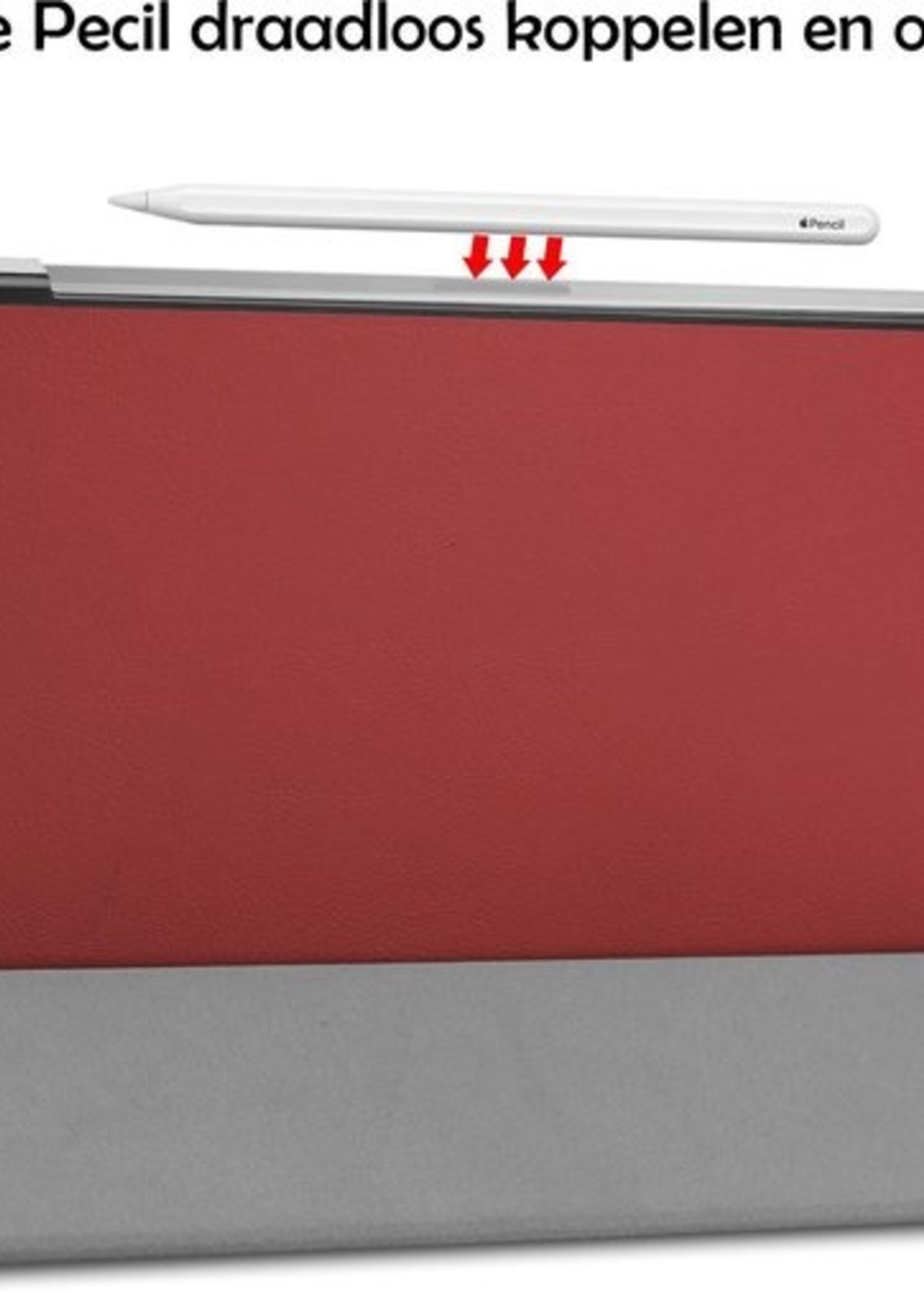 LUQ Hoes Geschikt voor iPad Pro 2021 (11 inch) Hoes Luxe Hoesje Book Case Met Screenprotector - Hoesje Geschikt voor iPad Pro 11 inch (2021) Hoes Cover - Donkerrood