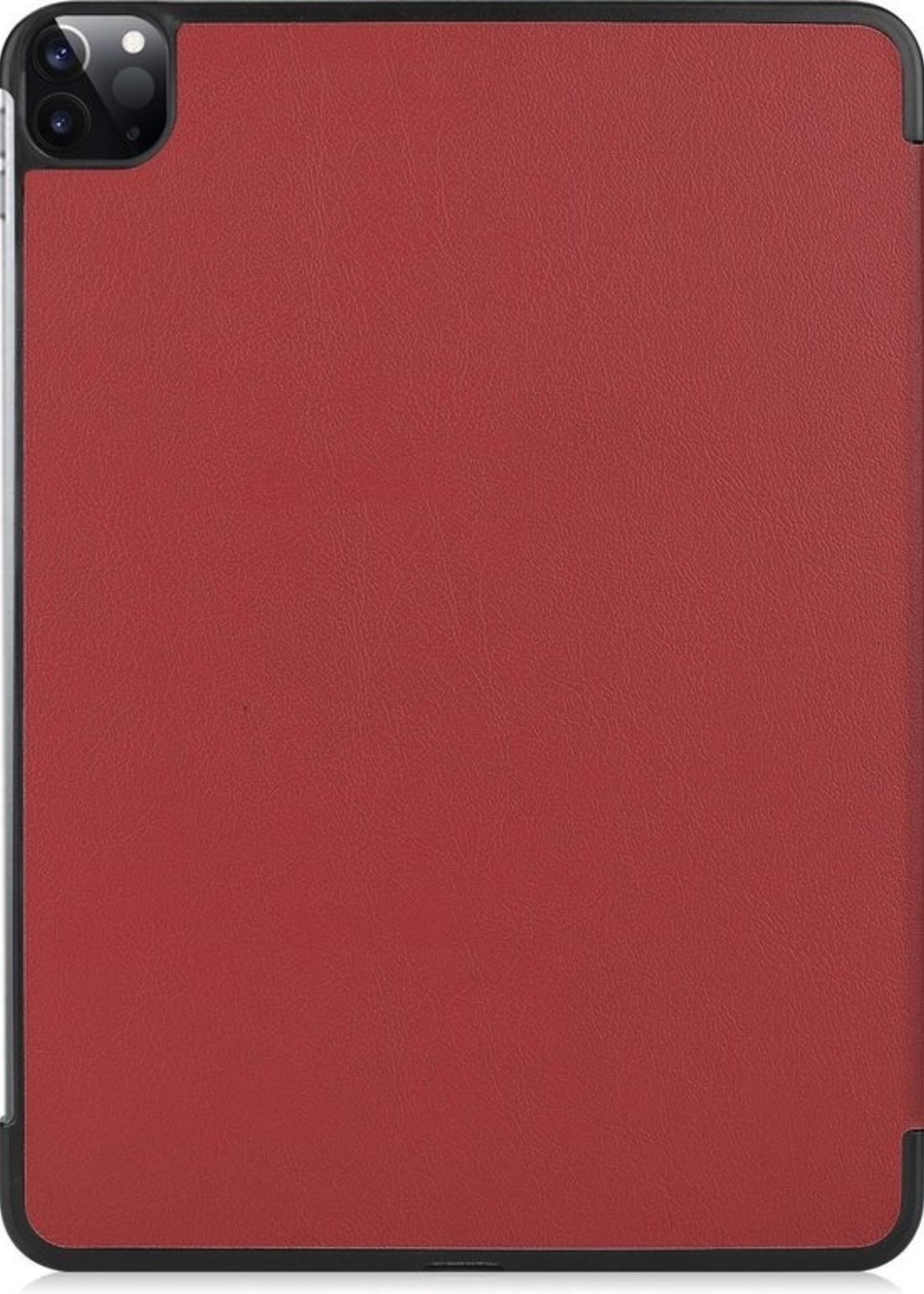 LUQ Hoes Geschikt voor iPad Pro 2021 (11 inch) Hoes Luxe Hoesje Book Case Met Screenprotector - Hoesje Geschikt voor iPad Pro 11 inch (2021) Hoes Cover - Donkerrood
