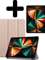 LUQ LUQ iPad Pro 11 inch (2021) Hoesje Met Screenprotector - Goud