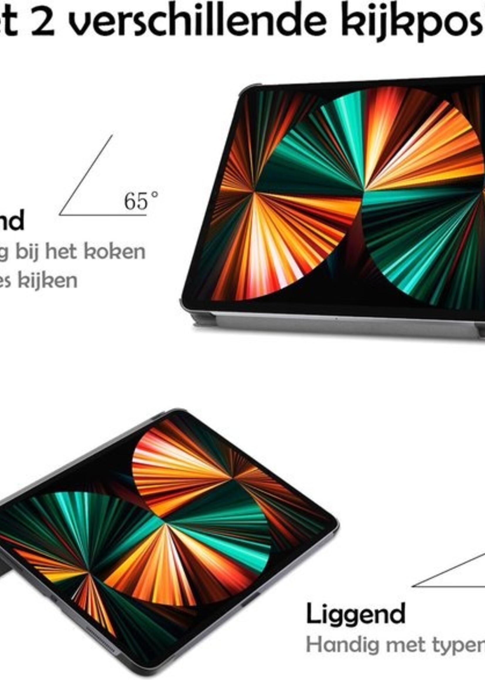 LUQ Hoes Geschikt voor iPad Pro 2021 (11 inch) Hoes Luxe Hoesje Book Case Met Screenprotector - Hoesje Geschikt voor iPad Pro 11 inch (2021) Hoes Cover - Goud