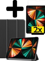 LUQ LUQ iPad Pro 11 inch (2021) Hoesje Met 2x Screenprotector - Zwart