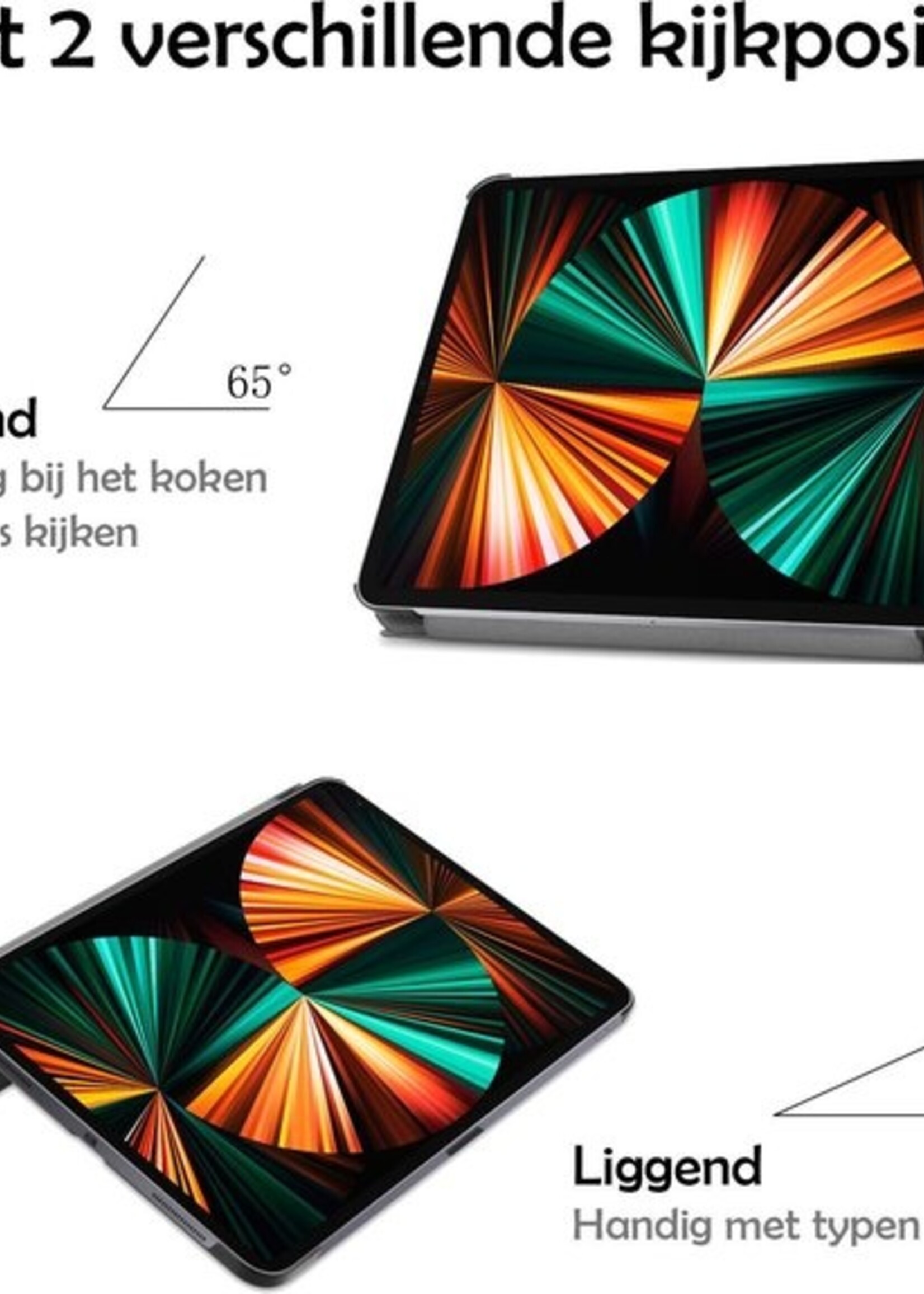 LUQ Hoes Geschikt voor iPad Pro 2021 (11 inch) Hoes Luxe Hoesje Book Case Met Screenprotector - Hoesje Geschikt voor iPad Pro 11 inch (2021) Hoes Cover - Paars