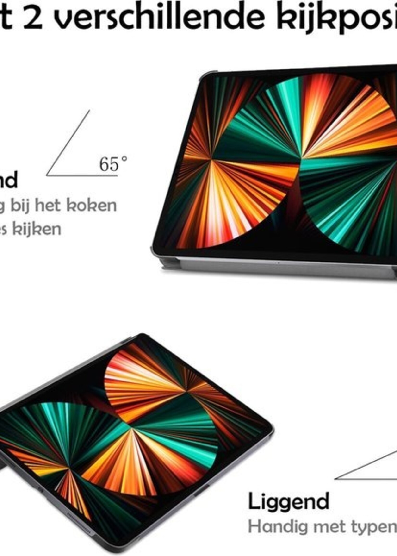 LUQ Hoes Geschikt voor iPad Pro 2021 (11 inch) Hoes Luxe Hoesje Book Case Met Screenprotector - Hoesje Geschikt voor iPad Pro 11 inch (2021) Hoes Cover - Rood