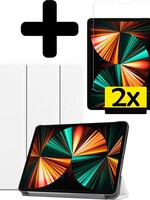 LUQ LUQ iPad Pro 11 inch (2021) Hoesje Met 2x Screenprotector - Wit