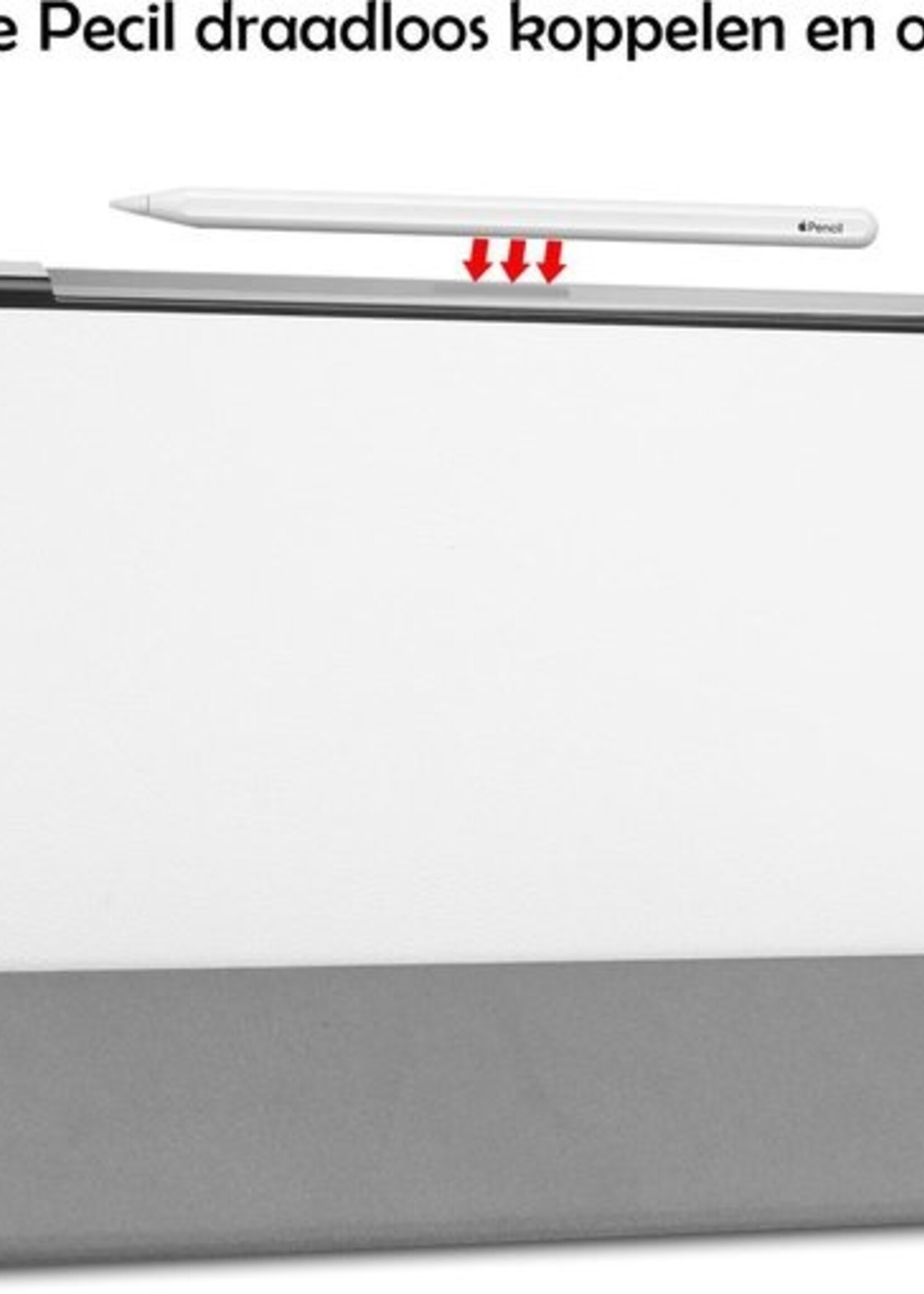 LUQ Hoes Geschikt voor iPad Pro 2021 (11 inch) Hoes Luxe Hoesje Book Case Met Screenprotector - Hoesje Geschikt voor iPad Pro 11 inch (2021) Hoes Cover - Wit