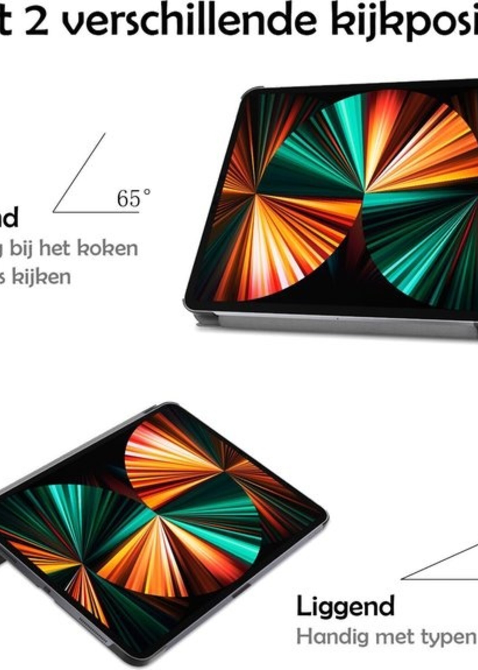 LUQ Hoes Geschikt voor iPad Pro 2021 (11 inch) Hoes Luxe Hoesje Book Case Met Screenprotector - Hoesje Geschikt voor iPad Pro 11 inch (2021) Hoes Cover - Rosé goud