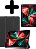 LUQ LUQ iPad Pro 12.9 inch (2021) Hoesje Met Screenprotector - Zwart
