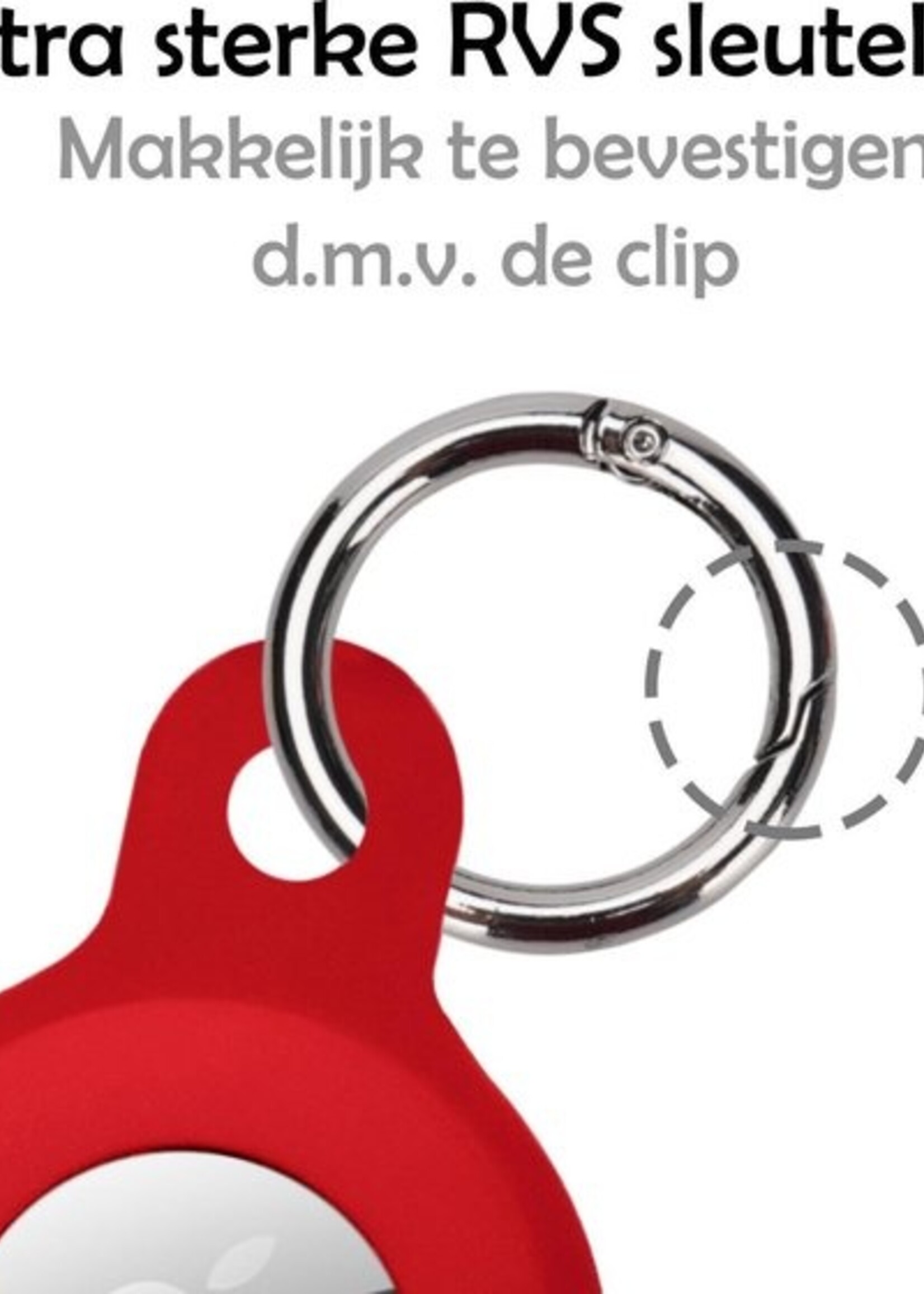 LUQ Hoesje Geschikt voor Apple AirTag Hoesje Sleutelhanger Houder - Siliconen Hoesje Geschikt voor Apple AirTag Hoesje - Donkerrood - 2 Stuks