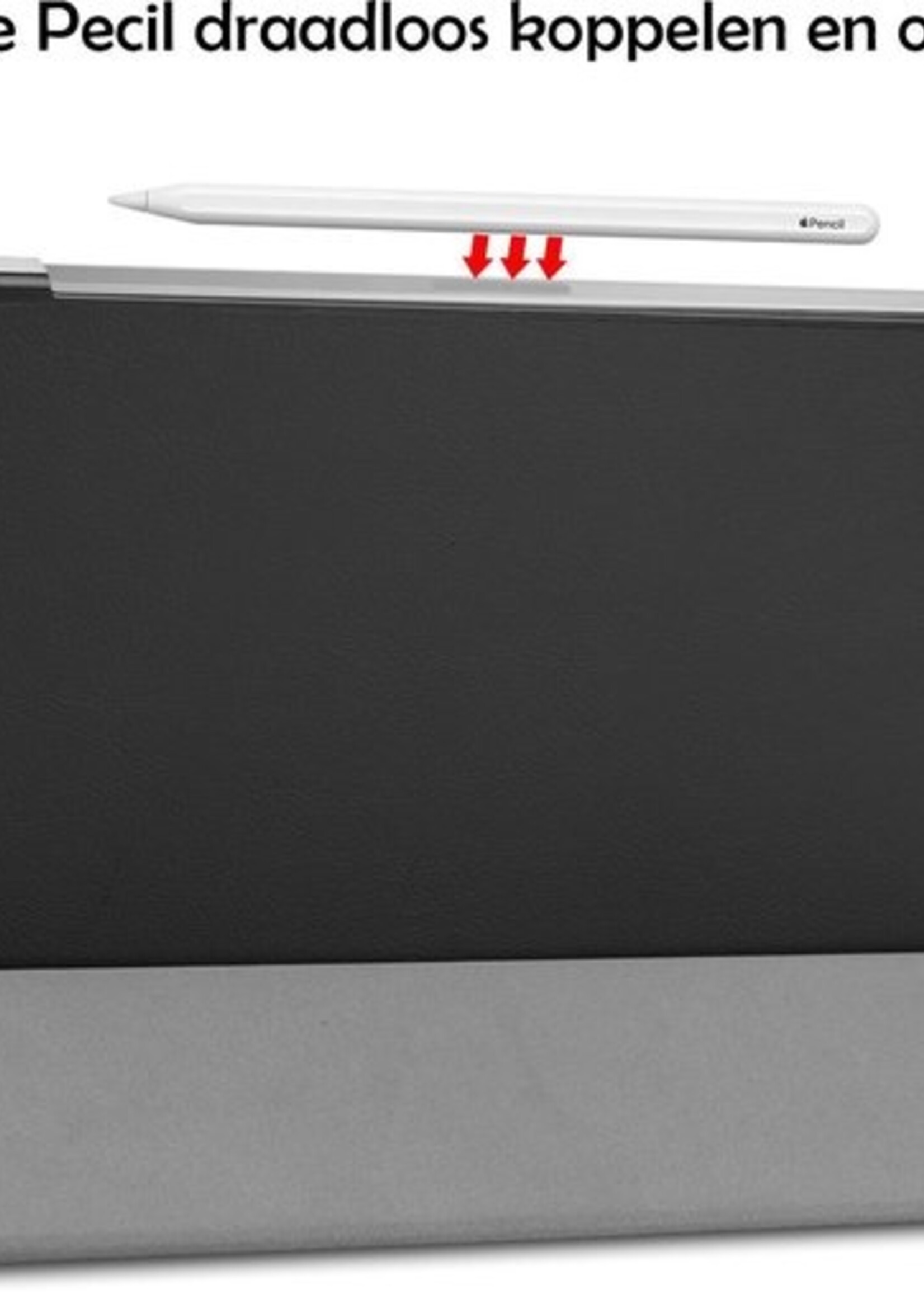 LUQ Hoes Geschikt voor iPad Pro 2021 (12,9 inch) Hoes Luxe Hoesje Book Case Met Screenprotector - Hoesje Geschikt voor iPad Pro 12,9 inch (2021) Hoes Cover - Zwart