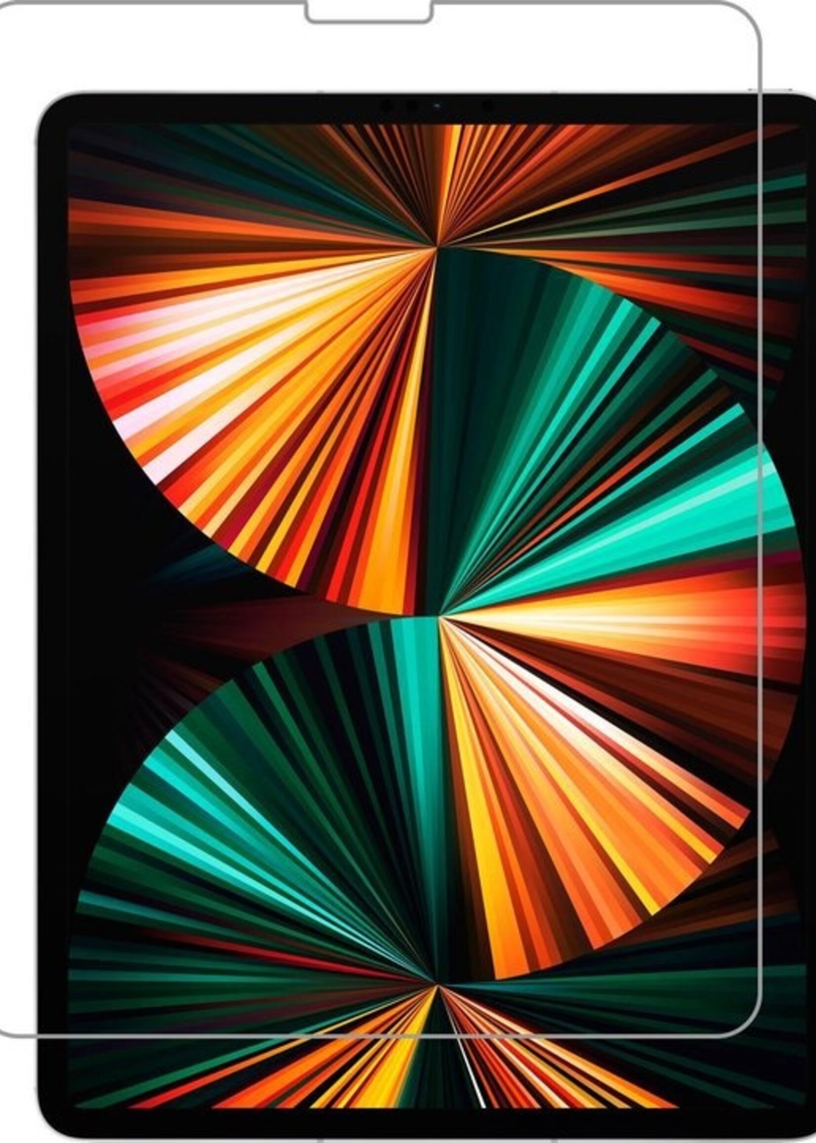 LUQ Hoes Geschikt voor iPad Pro 2021 (12,9 inch) Hoes Luxe Hoesje Book Case Met Screenprotector - Hoesje Geschikt voor iPad Pro 12,9 inch (2021) Hoes Cover - Grijs