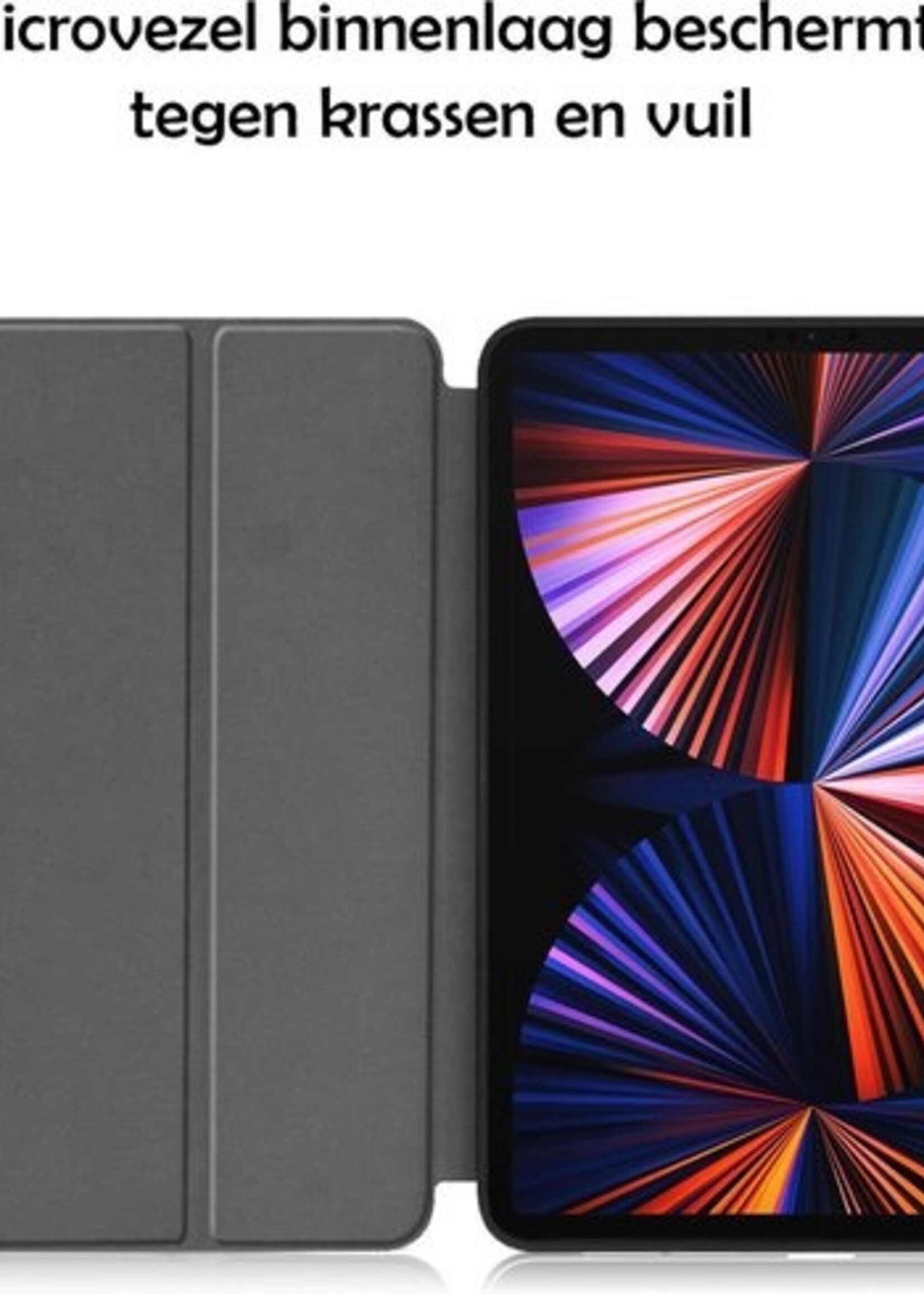 LUQ Hoes Geschikt voor iPad Pro 2021 (11 inch) Hoes Luxe Hoesje Case Met Uitsparing Geschikt voor Apple Pencil Met Screenprotector - Hoesje Geschikt voor iPad Pro 11 inch (2021) Hoes Cover - Donkerblauw