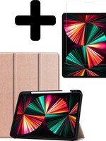 LUQ LUQ iPad Pro 12.9 inch (2021) Hoesje Met Screenprotector En Pencil Houder - Rose Goud