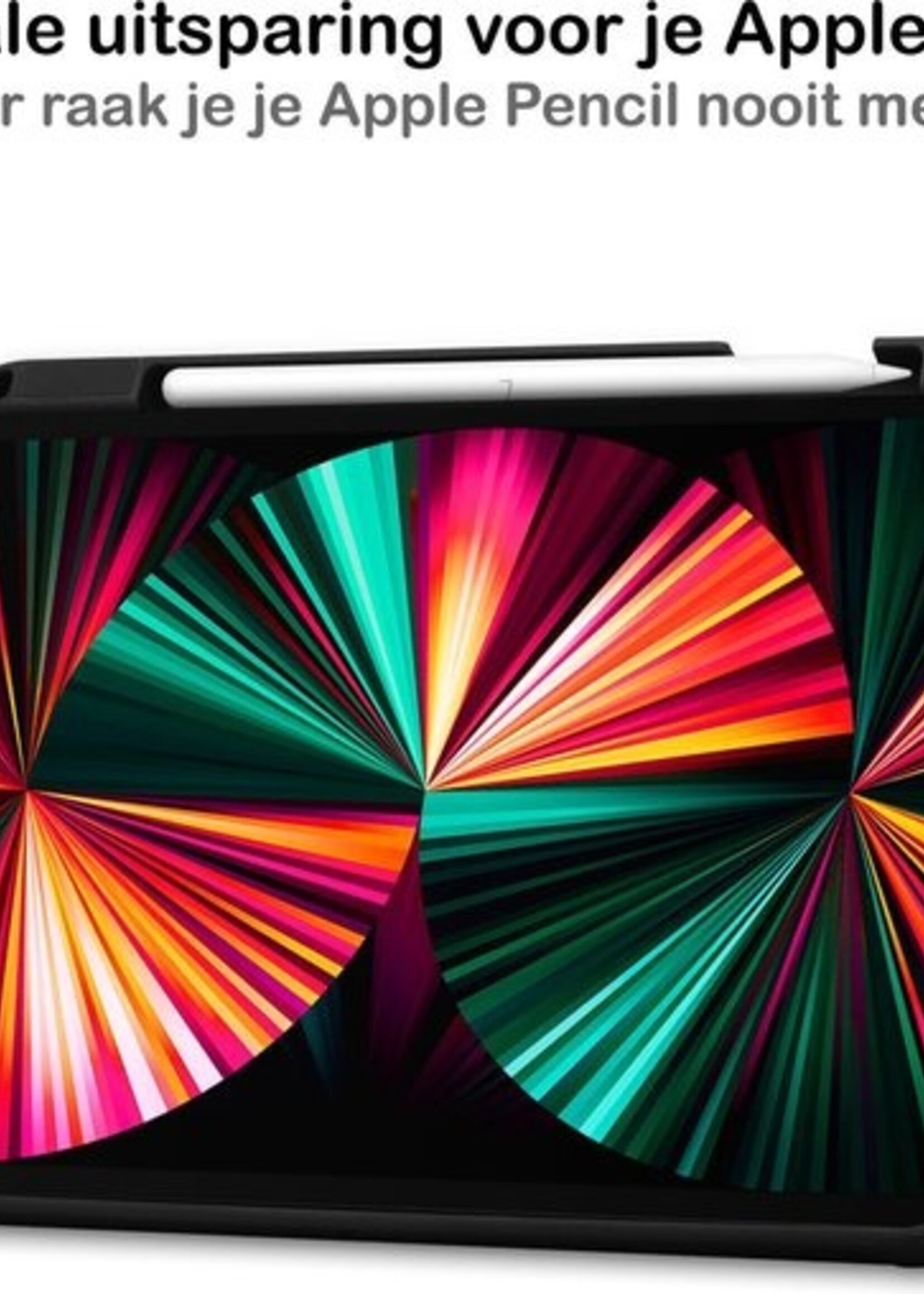 LUQ Hoes Geschikt voor iPad Pro 2021 (12,9 inch) Hoes Luxe Hoesje Case Met Uitsparing Geschikt voor Apple Pencil Met Screenprotector - Hoesje Geschikt voor iPad Pro 12,9 inch (2021) Hoes Cover - Rosé goud