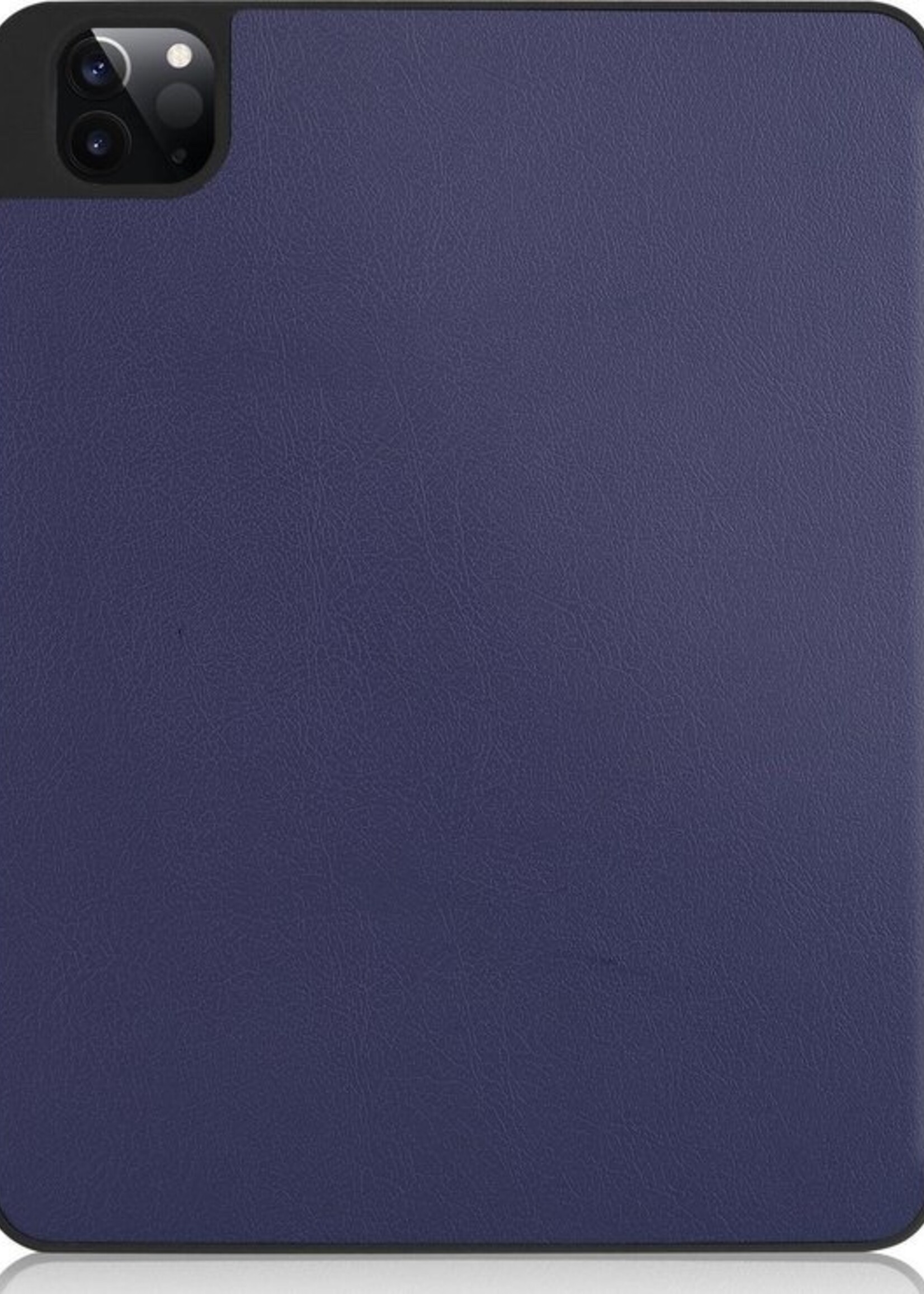 LUQ Hoes Geschikt voor iPad Pro 2021 (12,9 inch) Hoes Luxe Hoesje Case Met Uitsparing Geschikt voor Apple Pencil Met Screenprotector - Hoesje Geschikt voor iPad Pro 12,9 inch (2021) Hoes Cover - Donkerblauw
