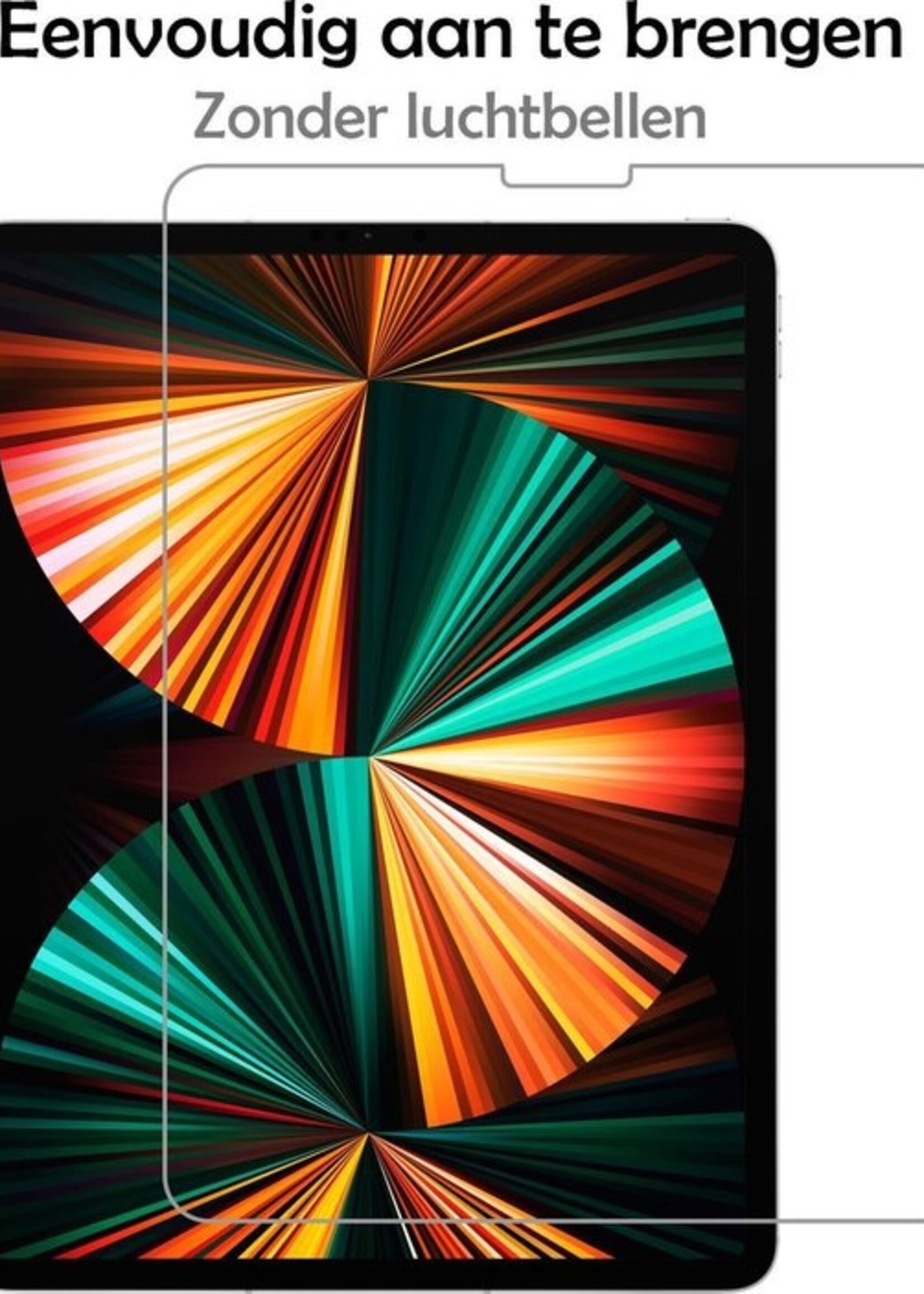 LUQ Hoes Geschikt voor iPad Pro 2021 (12,9 inch) Hoes Luxe Hoesje Case Met Uitsparing Geschikt voor Apple Pencil Met Screenprotector - Hoesje Geschikt voor iPad Pro 12,9 inch (2021) Hoes Cover - Grijs