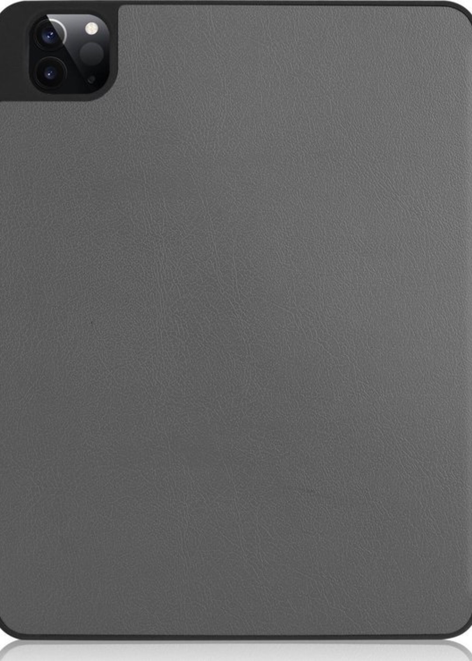 LUQ Hoes Geschikt voor iPad Pro 2021 (12,9 inch) Hoes Luxe Hoesje Case Met Uitsparing Geschikt voor Apple Pencil Met Screenprotector - Hoesje Geschikt voor iPad Pro 12,9 inch (2021) Hoes Cover - Grijs