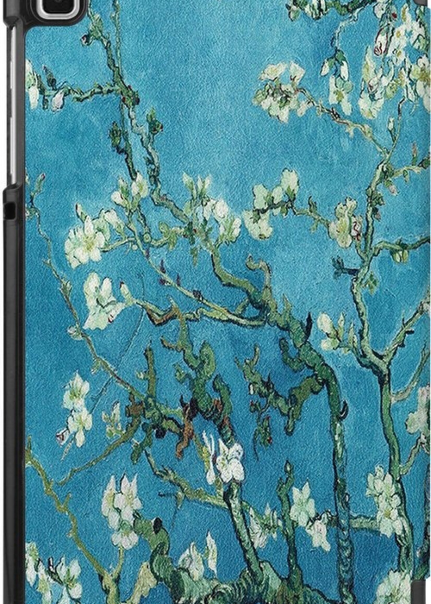 LUQ Hoes Geschikt voor Samsung Galaxy Tab A7 Lite Hoes Luxe Hoesje Book Case - Hoesje Geschikt voor Samsung Tab A7 Lite Hoes Cover - Bloesem