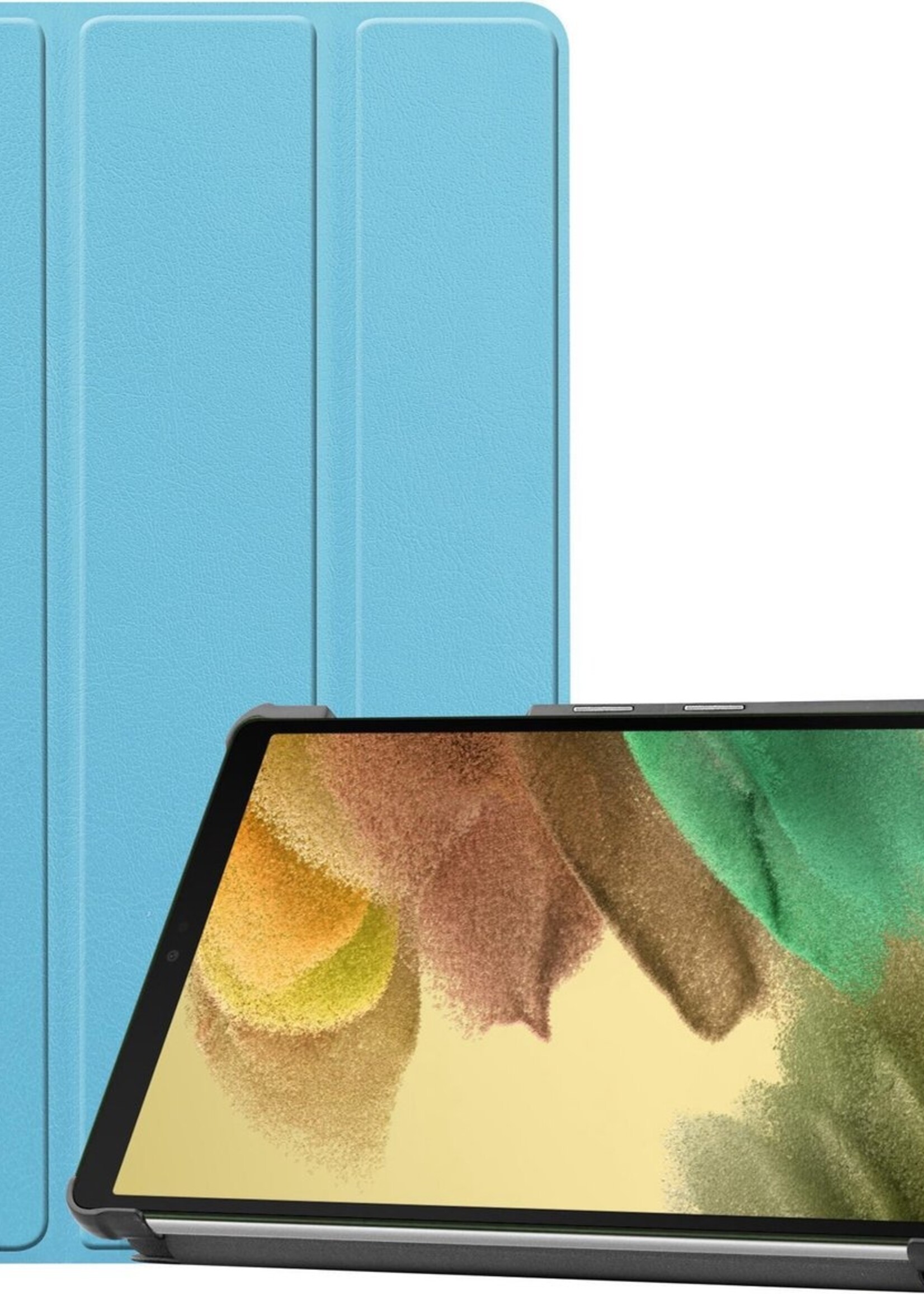 LUQ Hoes Geschikt voor Samsung Galaxy Tab A7 Lite Hoes Luxe Hoesje Book Case - Hoesje Geschikt voor Samsung Tab A7 Lite Hoes Cover - Lichtblauw