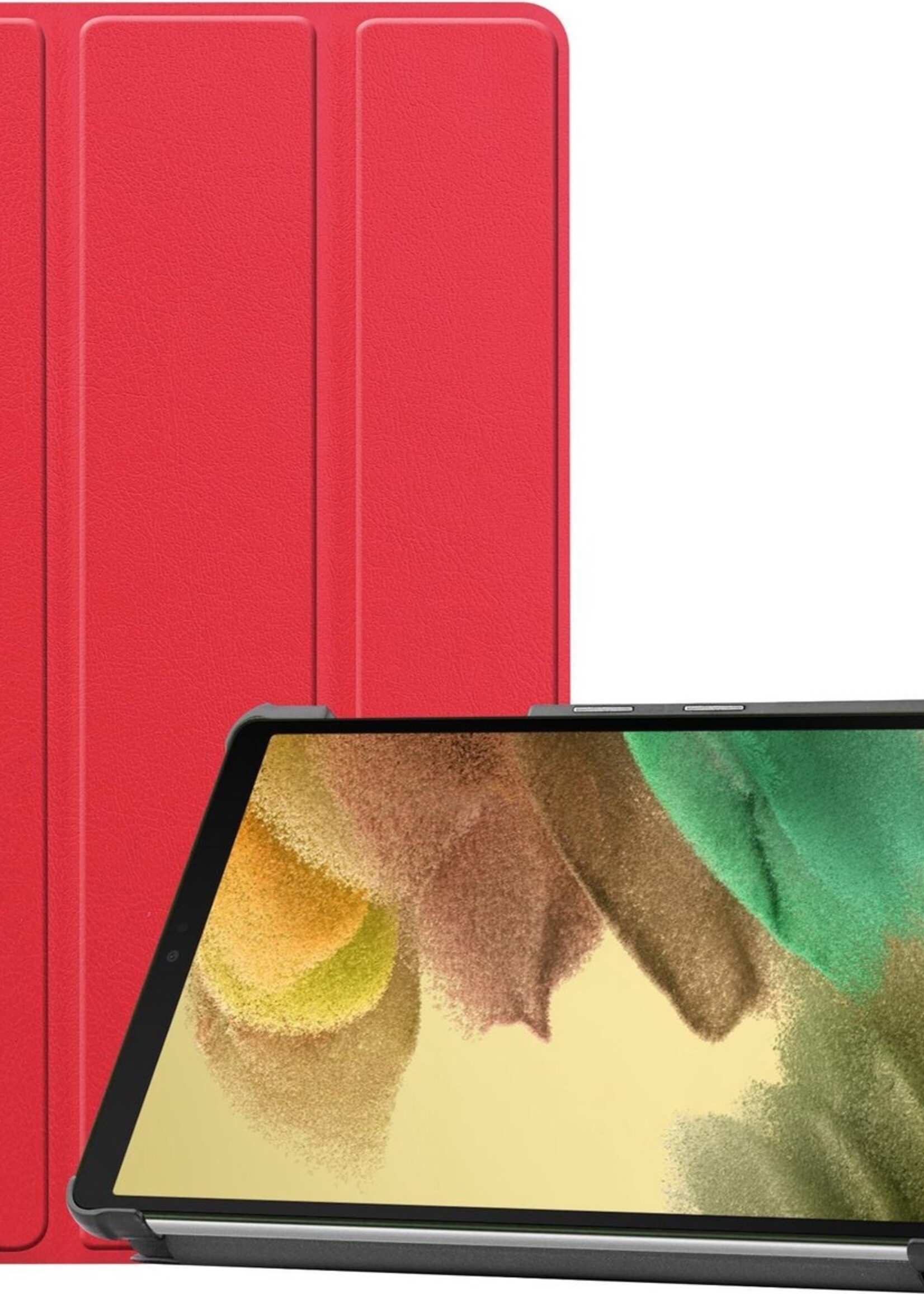 LUQ Hoes Geschikt voor Samsung Galaxy Tab A7 Lite Hoes Luxe Hoesje Book Case - Hoesje Geschikt voor Samsung Tab A7 Lite Hoes Cover - Rood