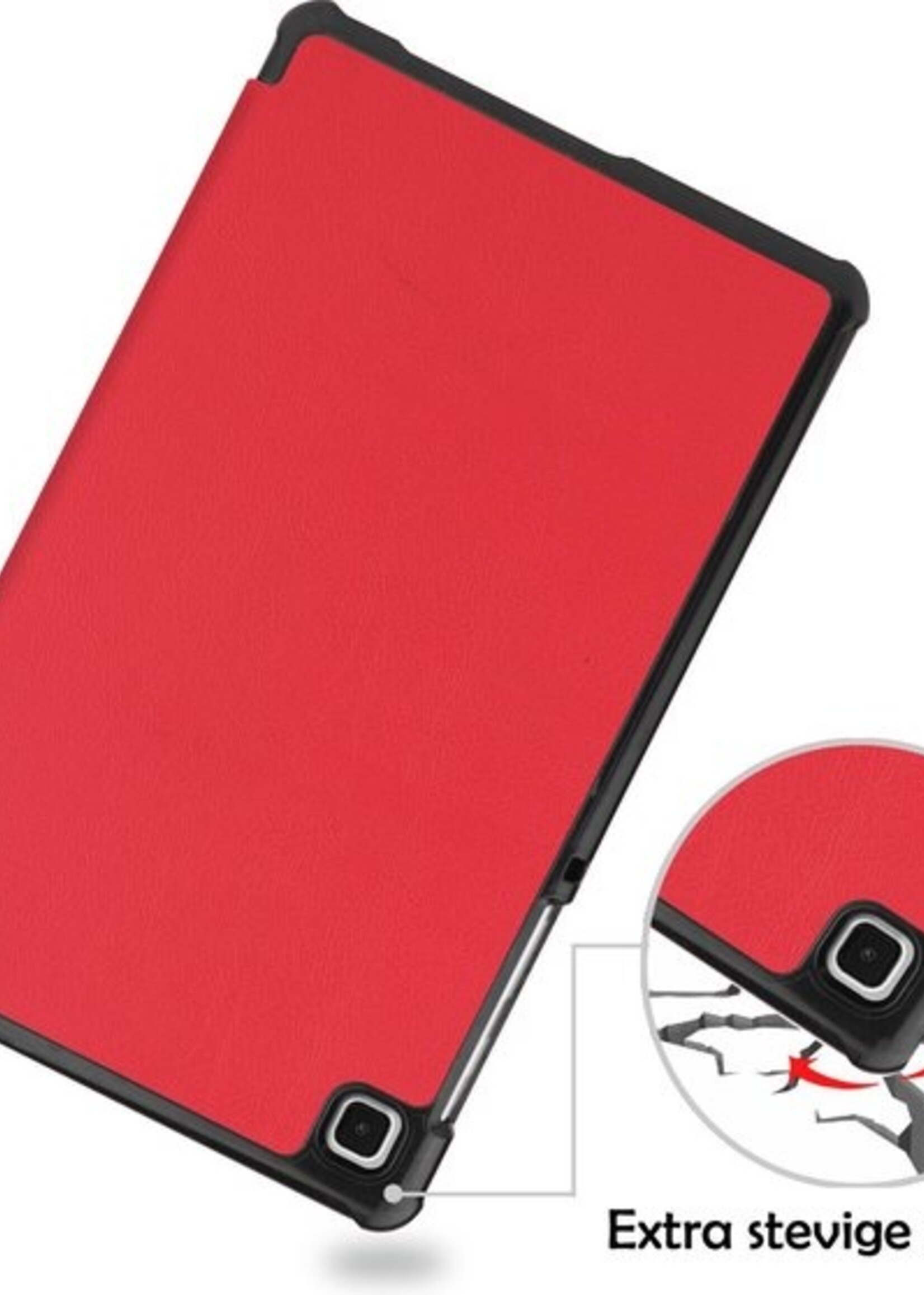 LUQ Hoes Geschikt voor Samsung Galaxy Tab A7 Lite Hoes Luxe Hoesje Book Case - Hoesje Geschikt voor Samsung Tab A7 Lite Hoes Cover - Rood