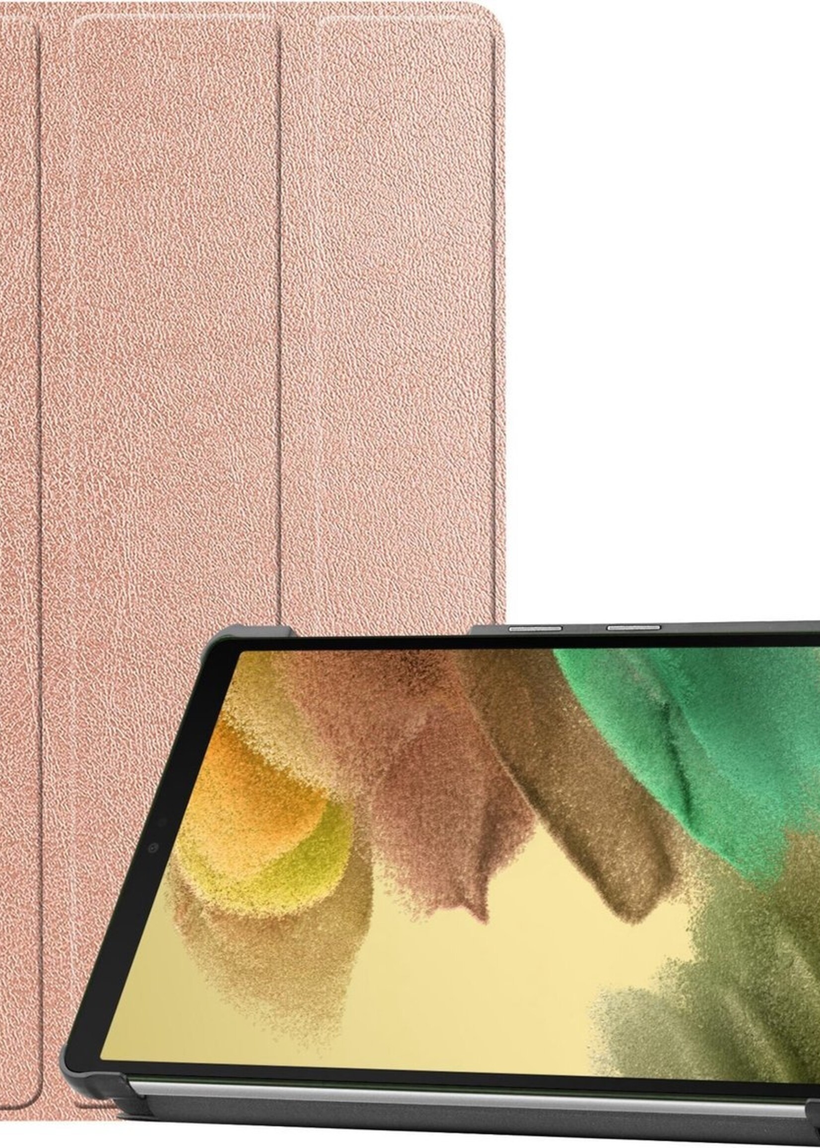 LUQ Hoes Geschikt voor Samsung Galaxy Tab A7 Lite Hoes Luxe Hoesje Book Case - Hoesje Geschikt voor Samsung Tab A7 Lite Hoes Cover - Rosé goud