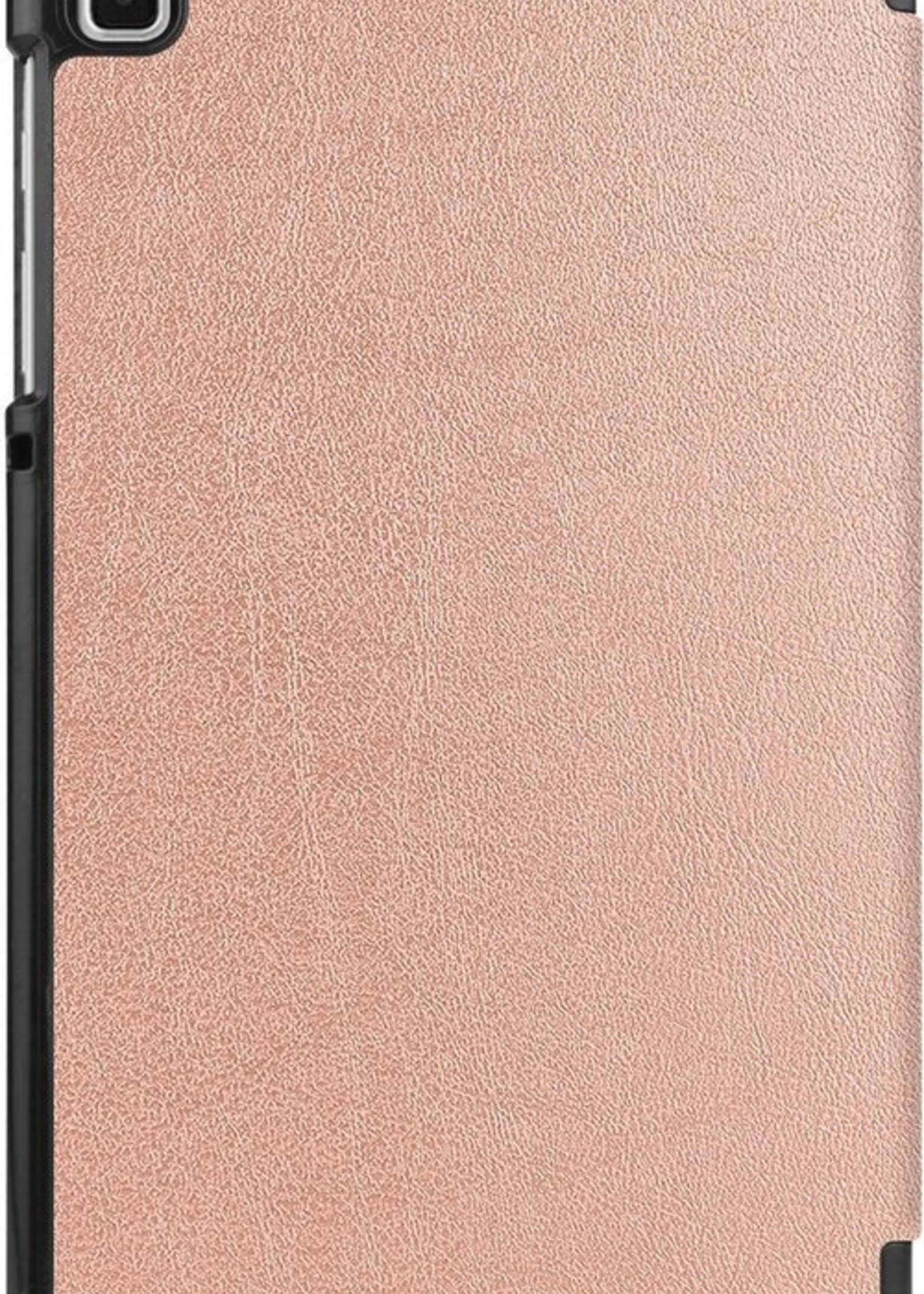 LUQ Hoes Geschikt voor Samsung Galaxy Tab A7 Lite Hoes Luxe Hoesje Book Case - Hoesje Geschikt voor Samsung Tab A7 Lite Hoes Cover - Rosé goud