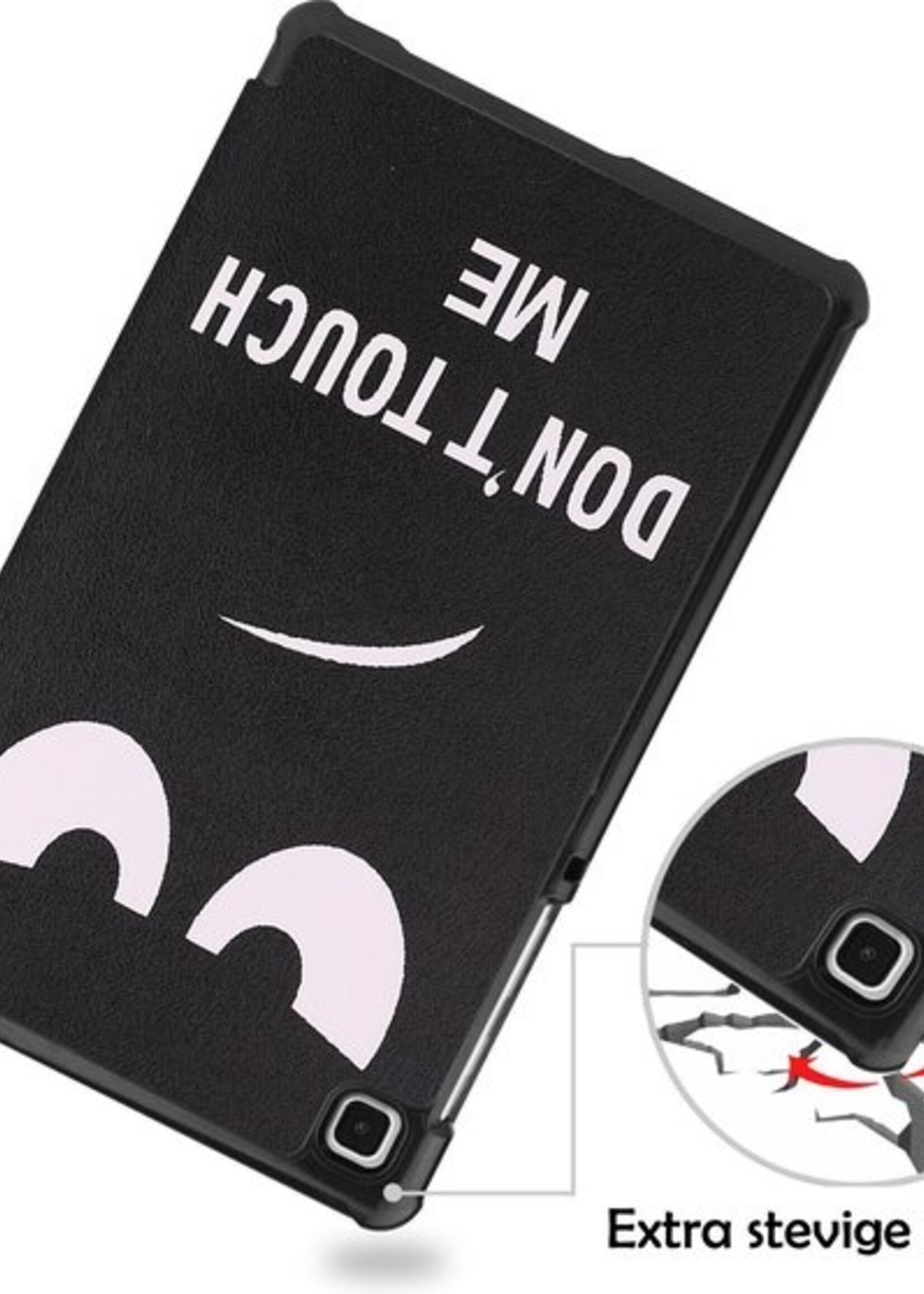 LUQ Hoes Geschikt voor Samsung Galaxy Tab A7 Lite Hoes Luxe Hoesje Book Case - Hoesje Geschikt voor Samsung Tab A7 Lite Hoes Cover - Don't Touch Me