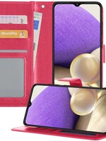 LUQ LUQ Samsung Galaxy A32 4G Hoesje Bookcase - Donkerroze