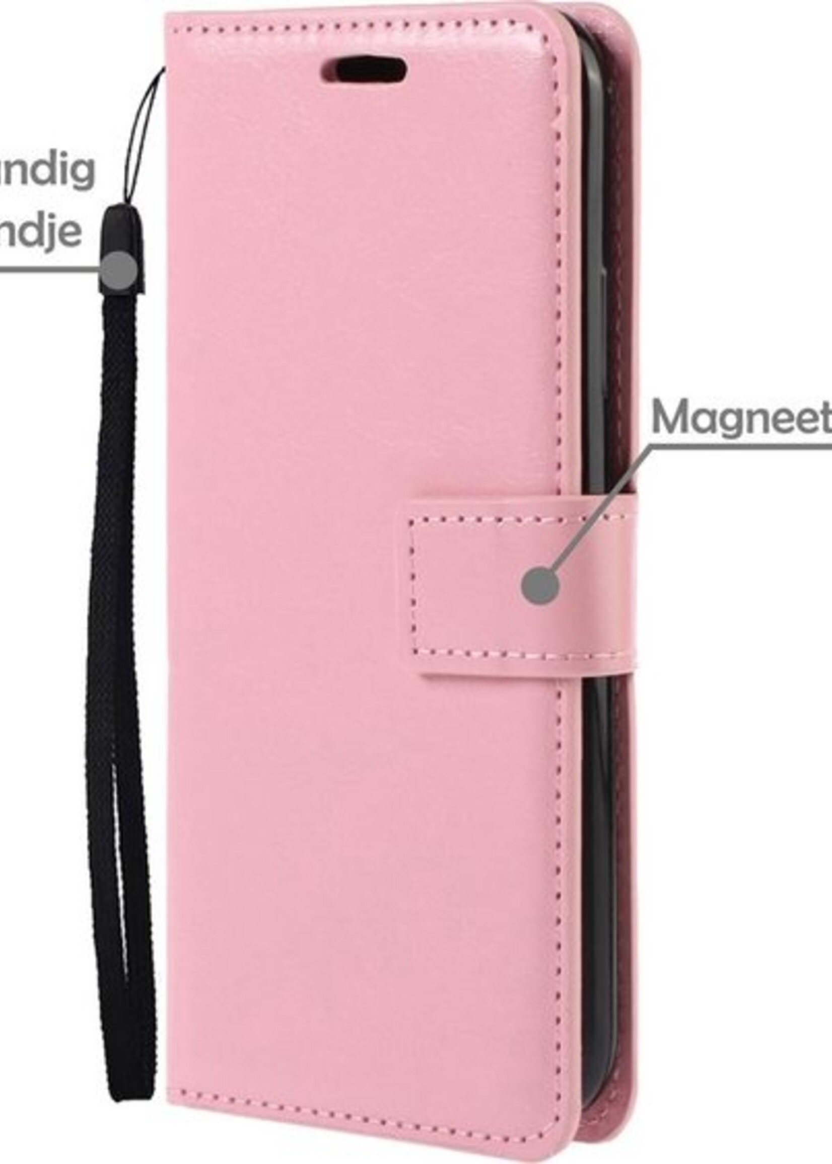 LUQ Hoesje Geschikt voor Samsung A32 4G Hoesje Book Case Hoes Wallet Cover - Hoes Geschikt voor Samsung Galaxy A32 4G Hoesje Bookcase Hoes - Lichtroze