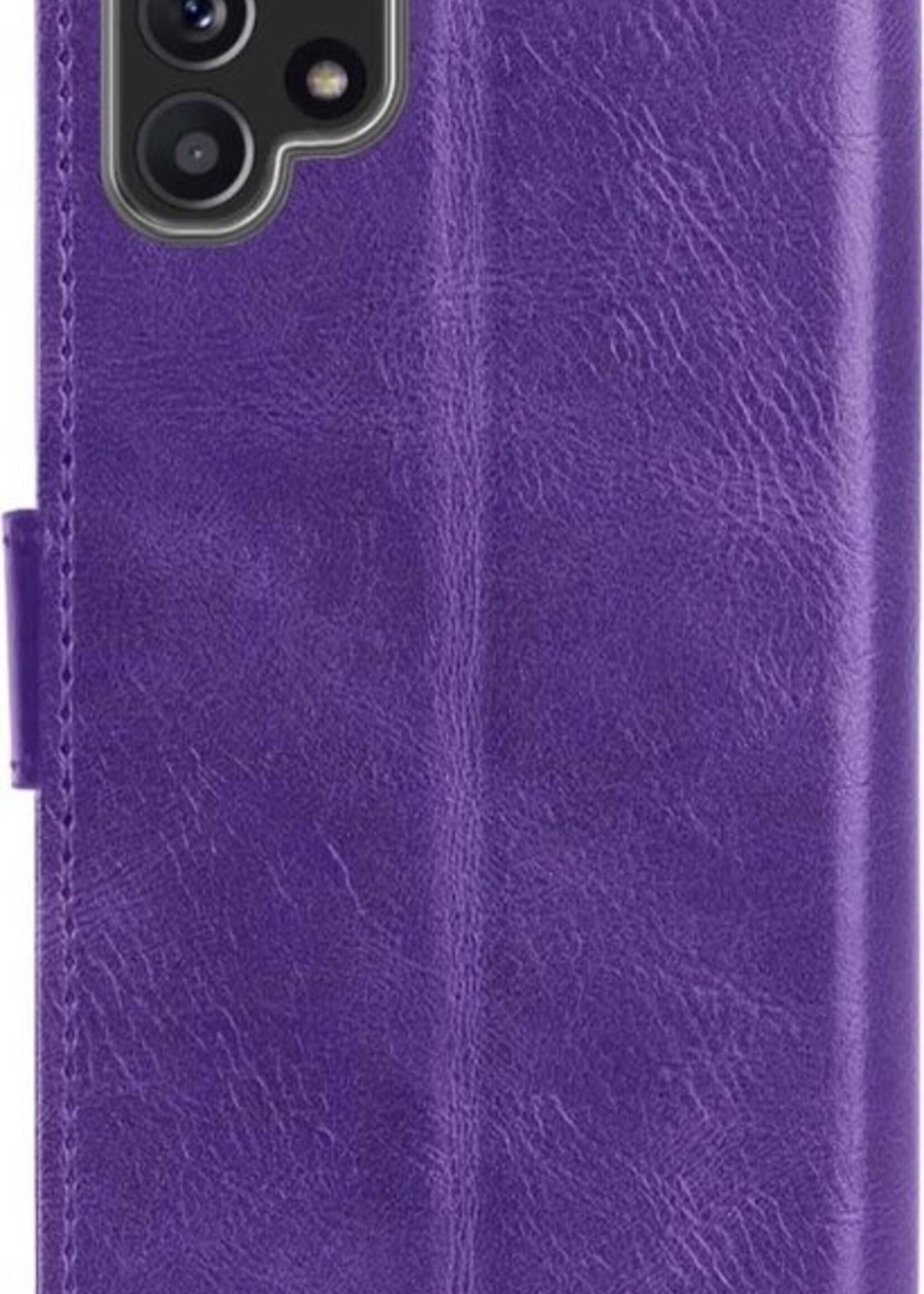 LUQ Hoesje Geschikt voor Samsung A32 4G Hoesje Book Case Hoes Wallet Cover - Hoes Geschikt voor Samsung Galaxy A32 4G Hoesje Bookcase Hoes - Paars