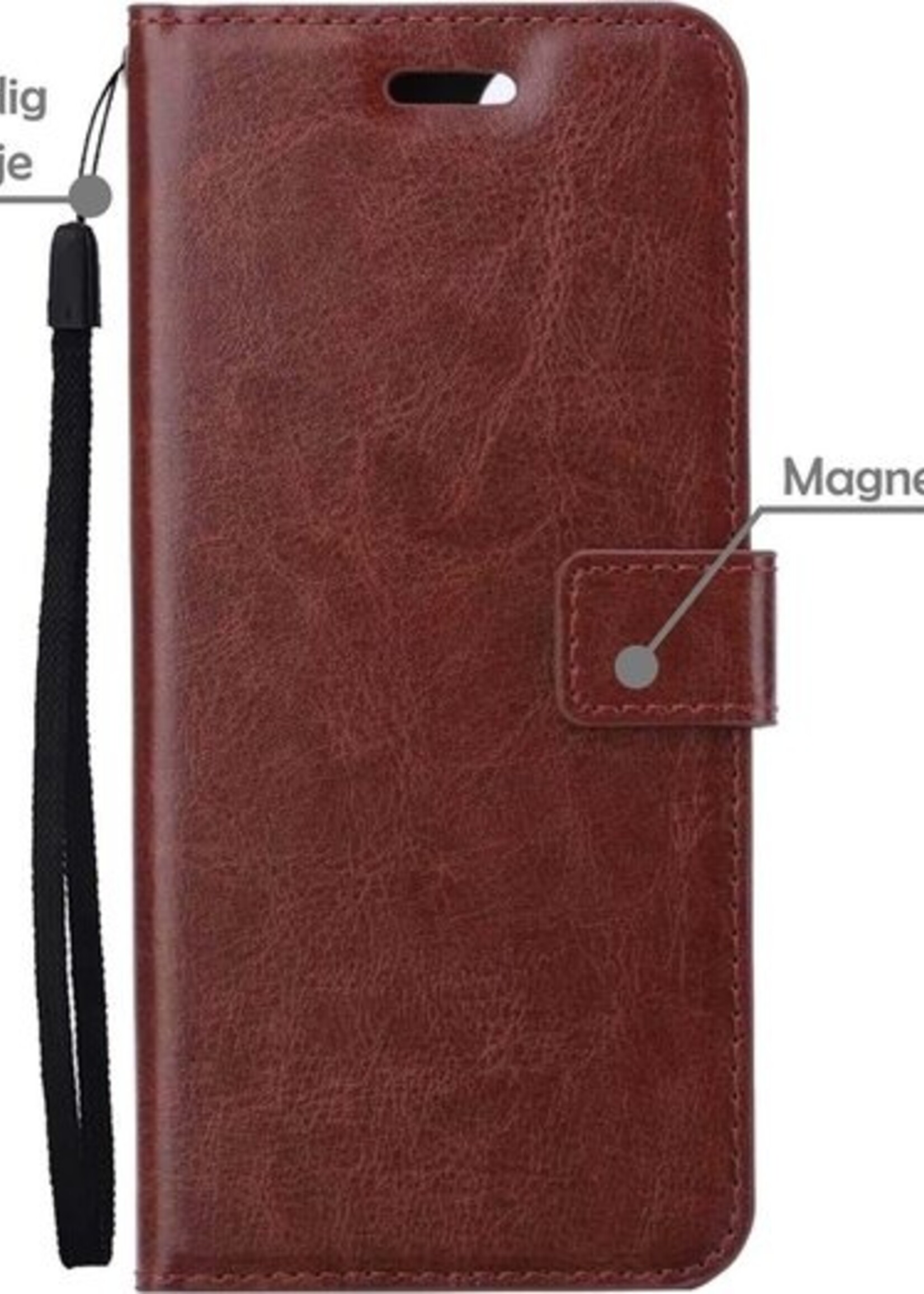 LUQ Hoesje Geschikt voor Samsung A32 4G Hoesje Book Case Hoes Wallet Cover Met Screenprotector - Hoes Geschikt voor Samsung Galaxy A32 4G Hoesje Bookcase Hoes - Bruin