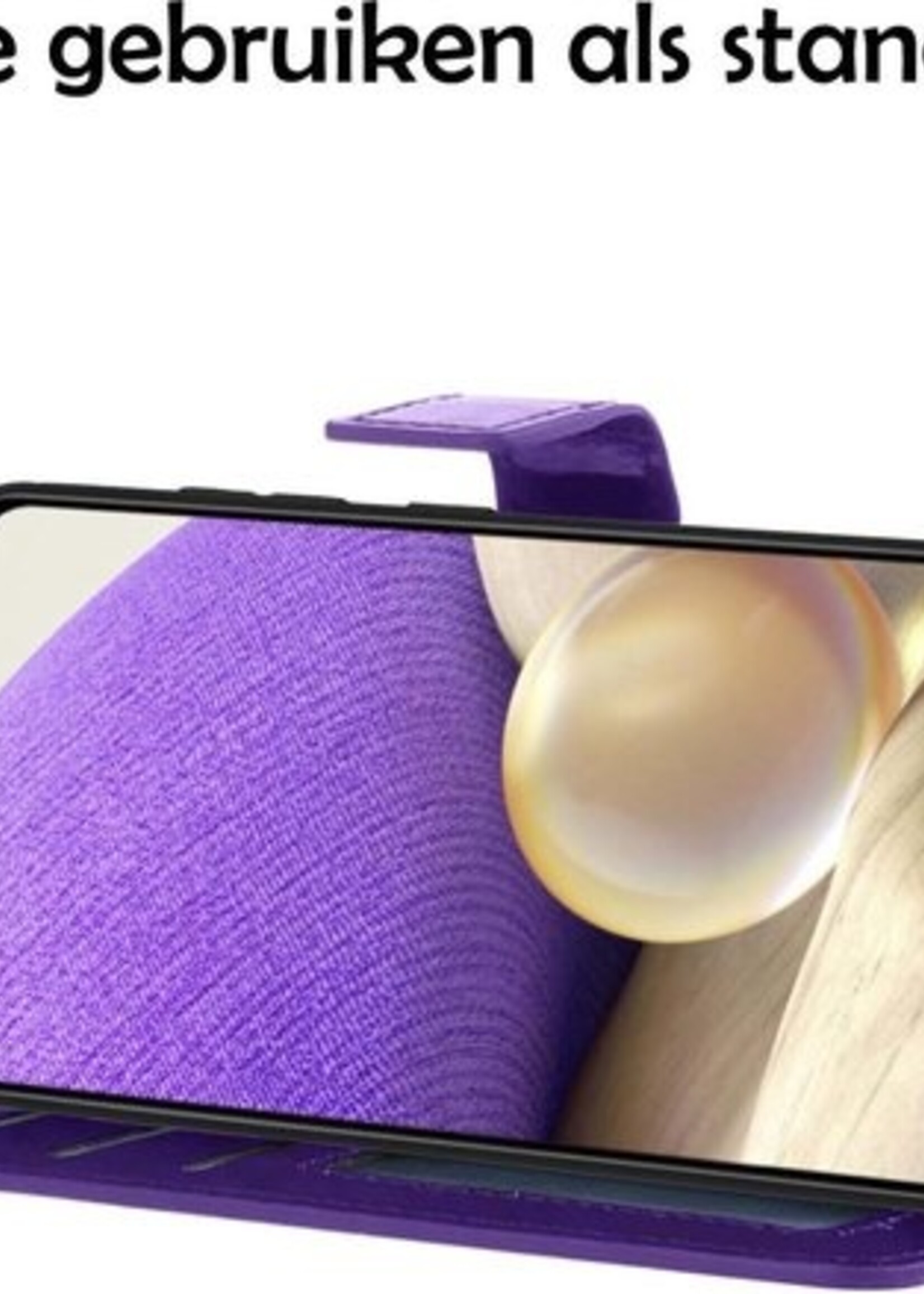 LUQ Hoesje Geschikt voor Samsung A32 4G Hoesje Book Case Hoes Wallet Cover Met Screenprotector - Hoes Geschikt voor Samsung Galaxy A32 4G Hoesje Bookcase Hoes - Paars