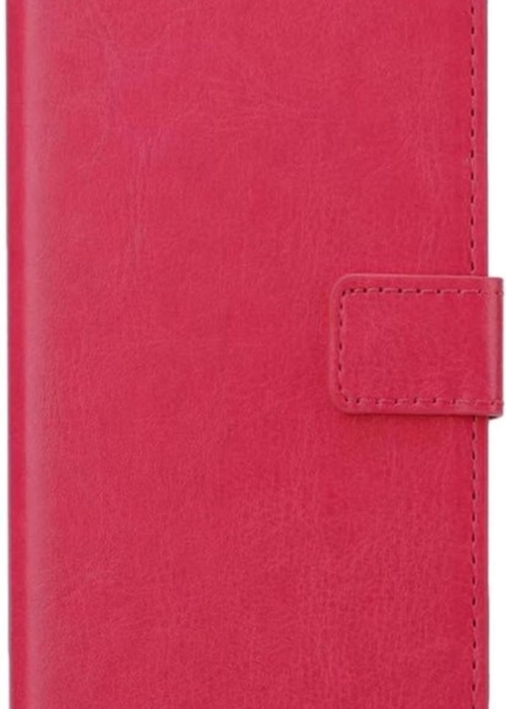 LUQ Hoesje Geschikt voor Samsung A32 4G Hoesje Book Case Hoes Wallet Cover Met 2x Screenprotector - Hoes Geschikt voor Samsung Galaxy A32 4G Hoesje Bookcase Hoes - Donkerroze