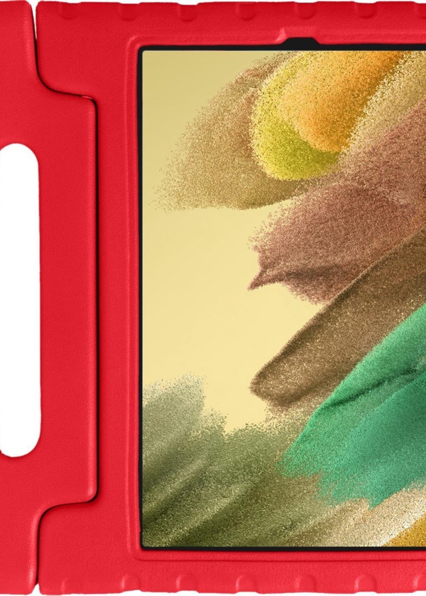 LUQ Hoes Geschikt voor Samsung Galaxy Tab A7 Lite Hoes Kinder Hoesje Kids Case Kinderhoes Shockproof - Hoesje Geschikt voor Samsung Tab A7 Lite Hoesje Kidscase - Rood
